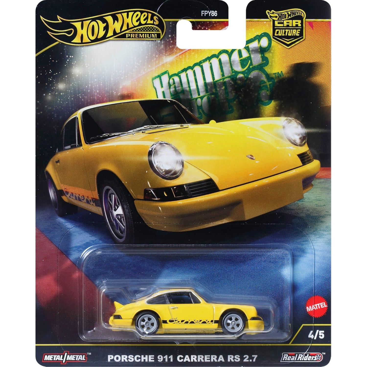 Premium Car Culture Hammer Drop 1:64 Scale Die-Cast Porsche 911 Carrera RS 2.7 Vehicle with Real Riders Tires & Metal/Metal Body & Chassis