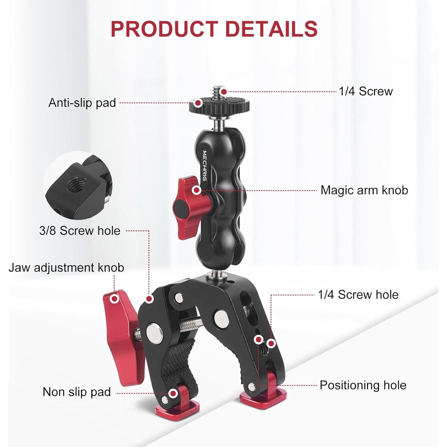 Abrazadera Super Clamp Mechrig con Brazo Mágico 360°