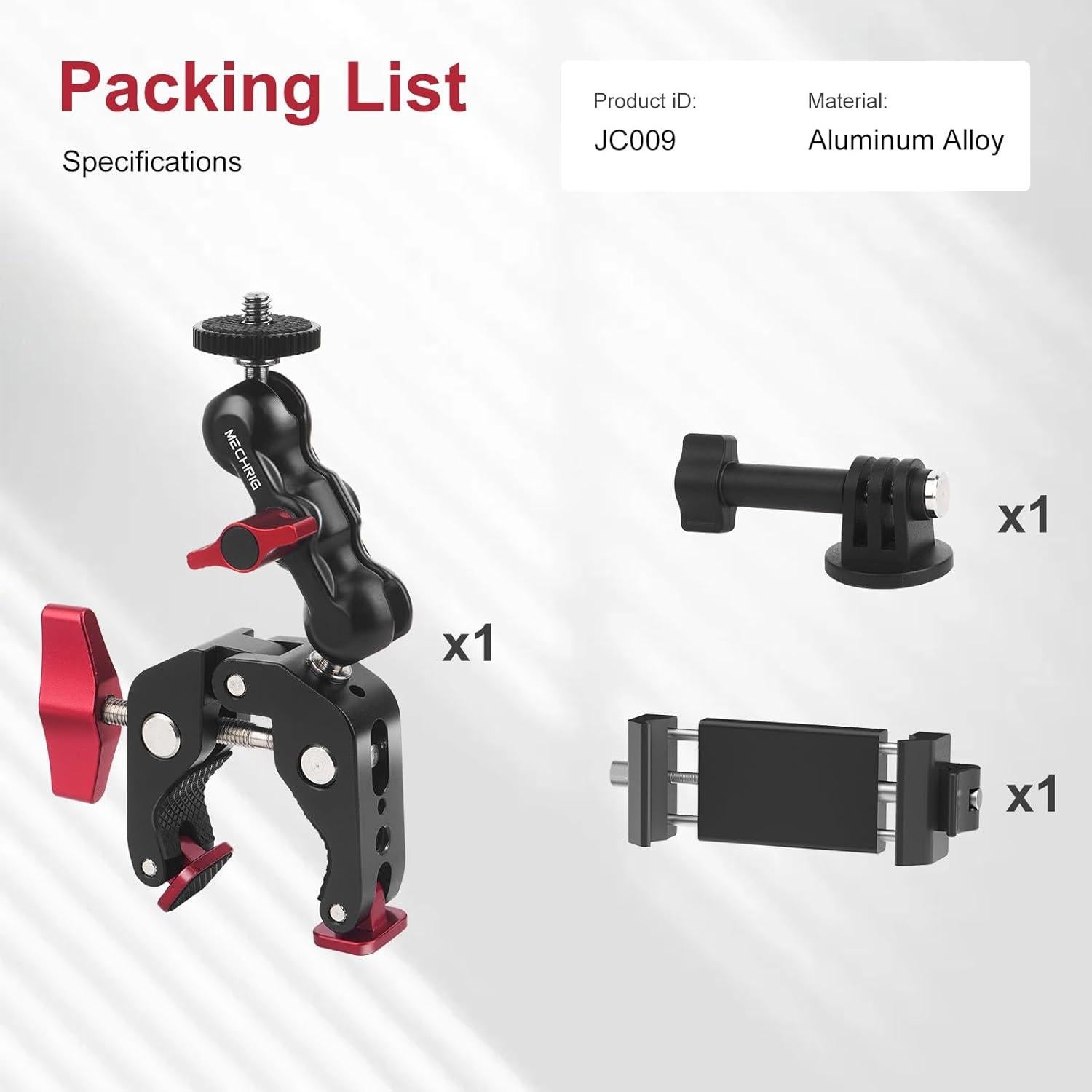 Abrazadera Super Clamp Mechrig con Brazo Mágico 360°