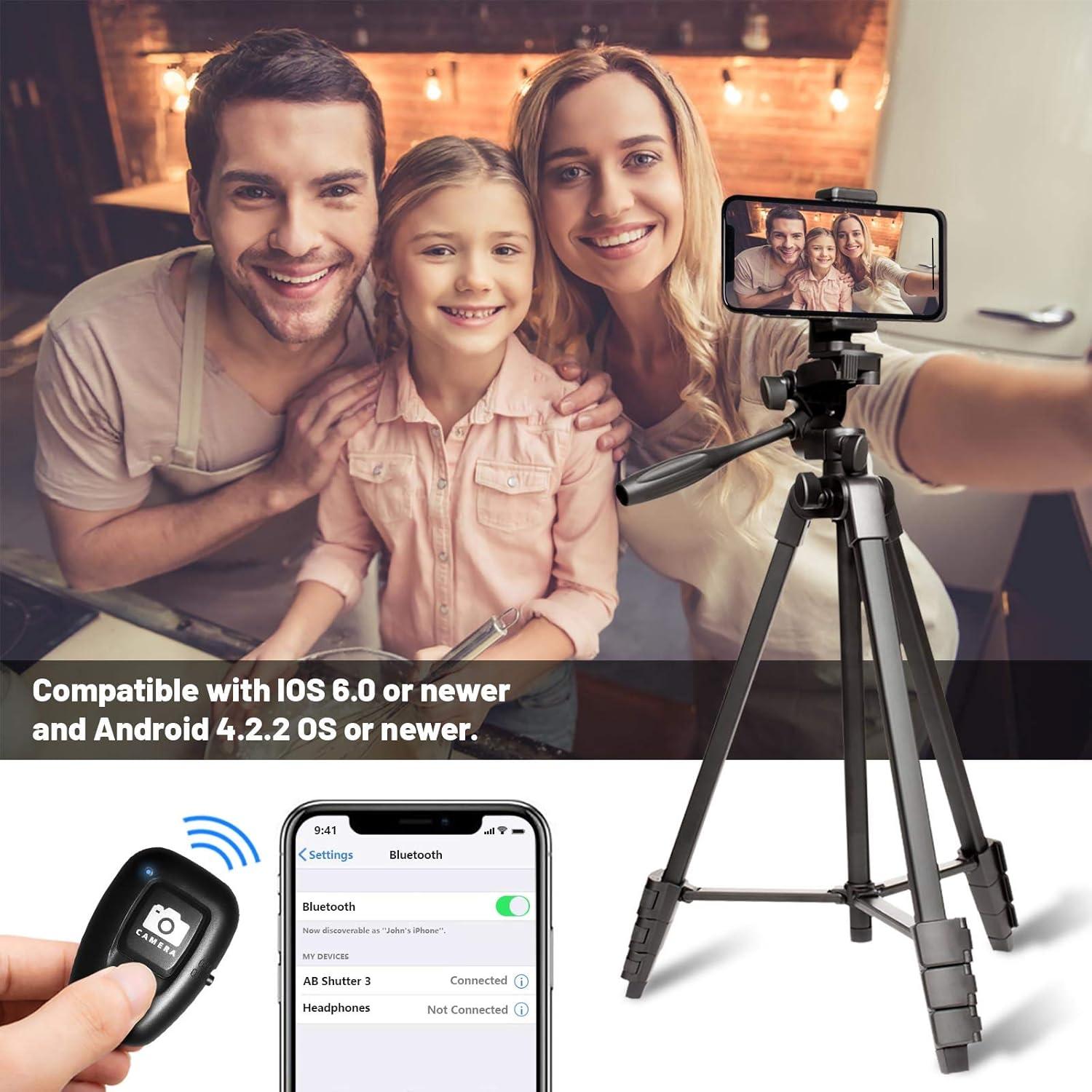 Trípode ligero Apeocose 55" para celular con control remoto