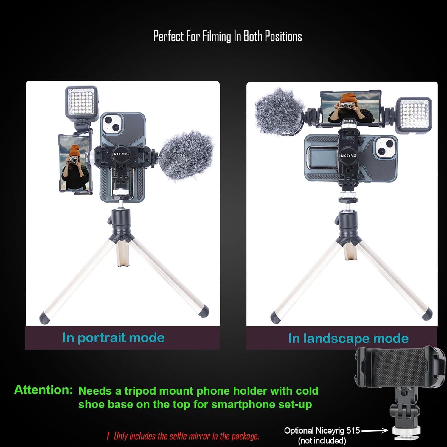 Espejo Selfie Niceyrig Vlog Plus para iPhone 6.1'' y 6.7''