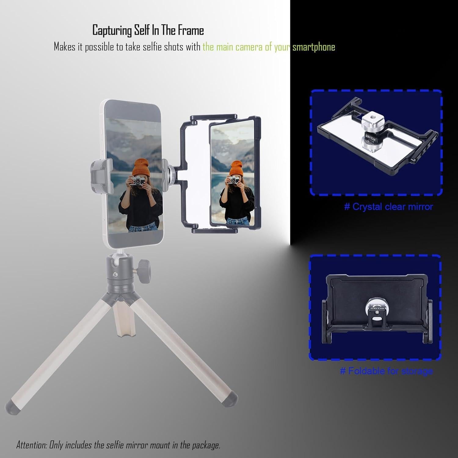 Espejo Selfie Niceyrig Vlog Plus para iPhone 6.1'' y 6.7''