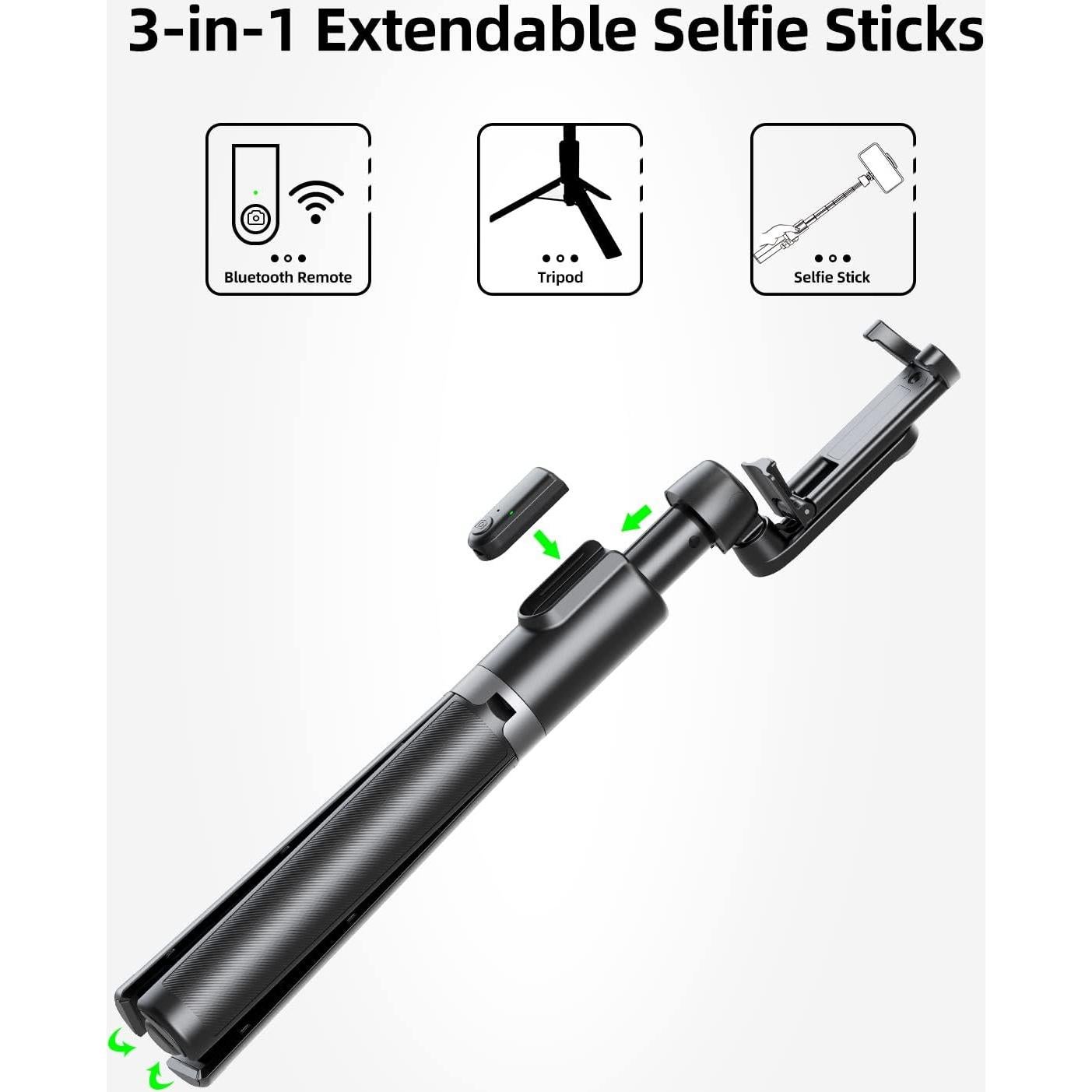 Trípode Selfie Vimitty para iPhone y Android, Control Remoto