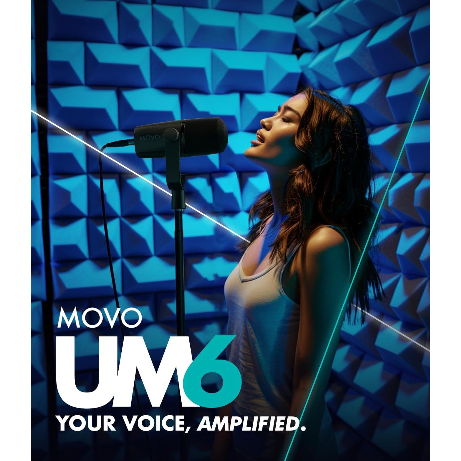 Micrófono Dinámico Movo UM6 con Preamp Integrado USB-C