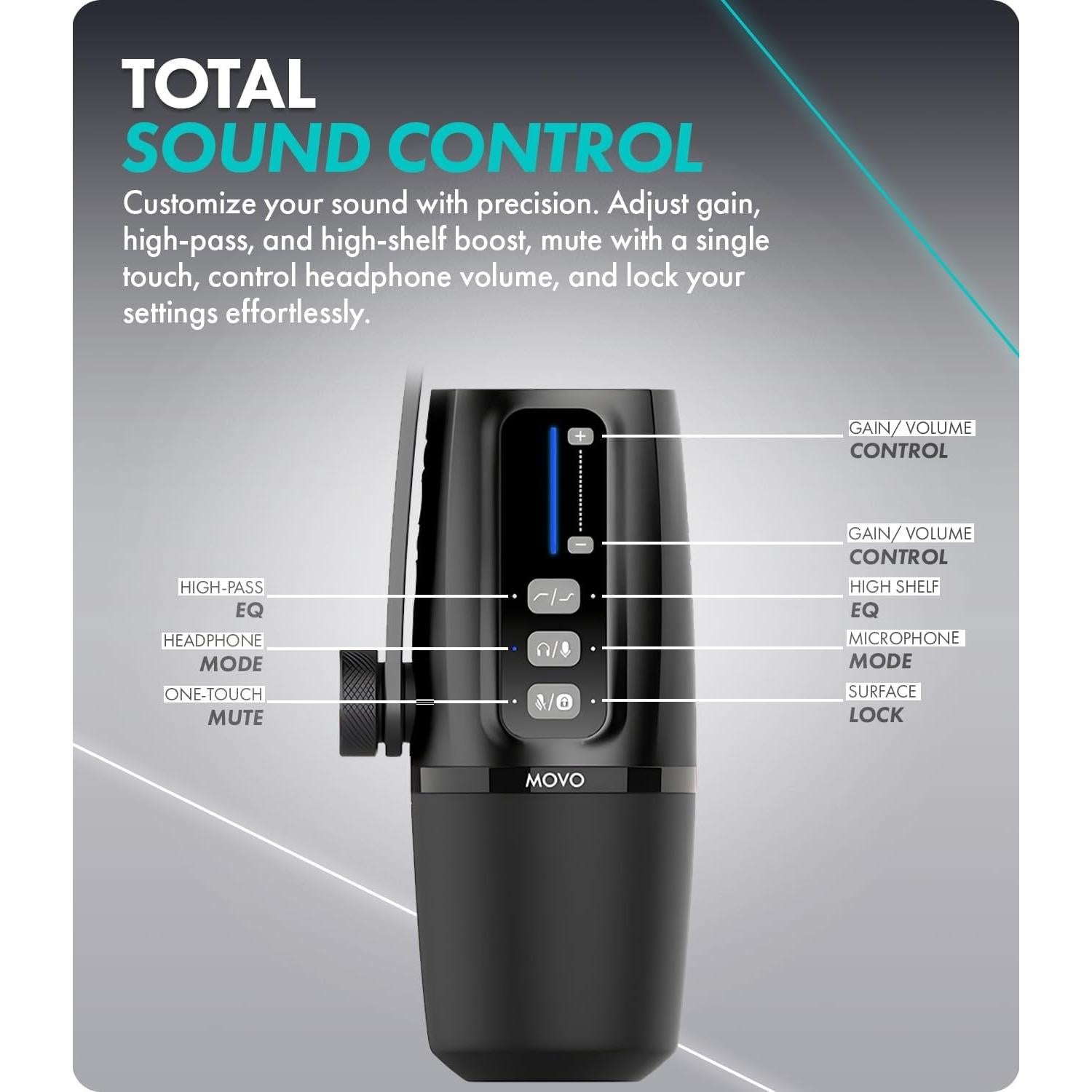 Micrófono Dinámico Movo UM6 con Preamp Integrado USB-C