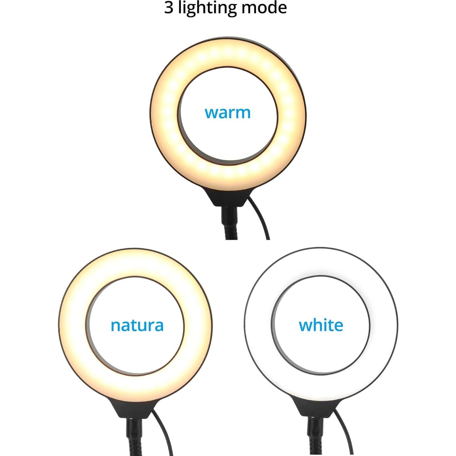 Soporte de Cámara de Techo QWORK con Luz de Anillo 15.24 cm