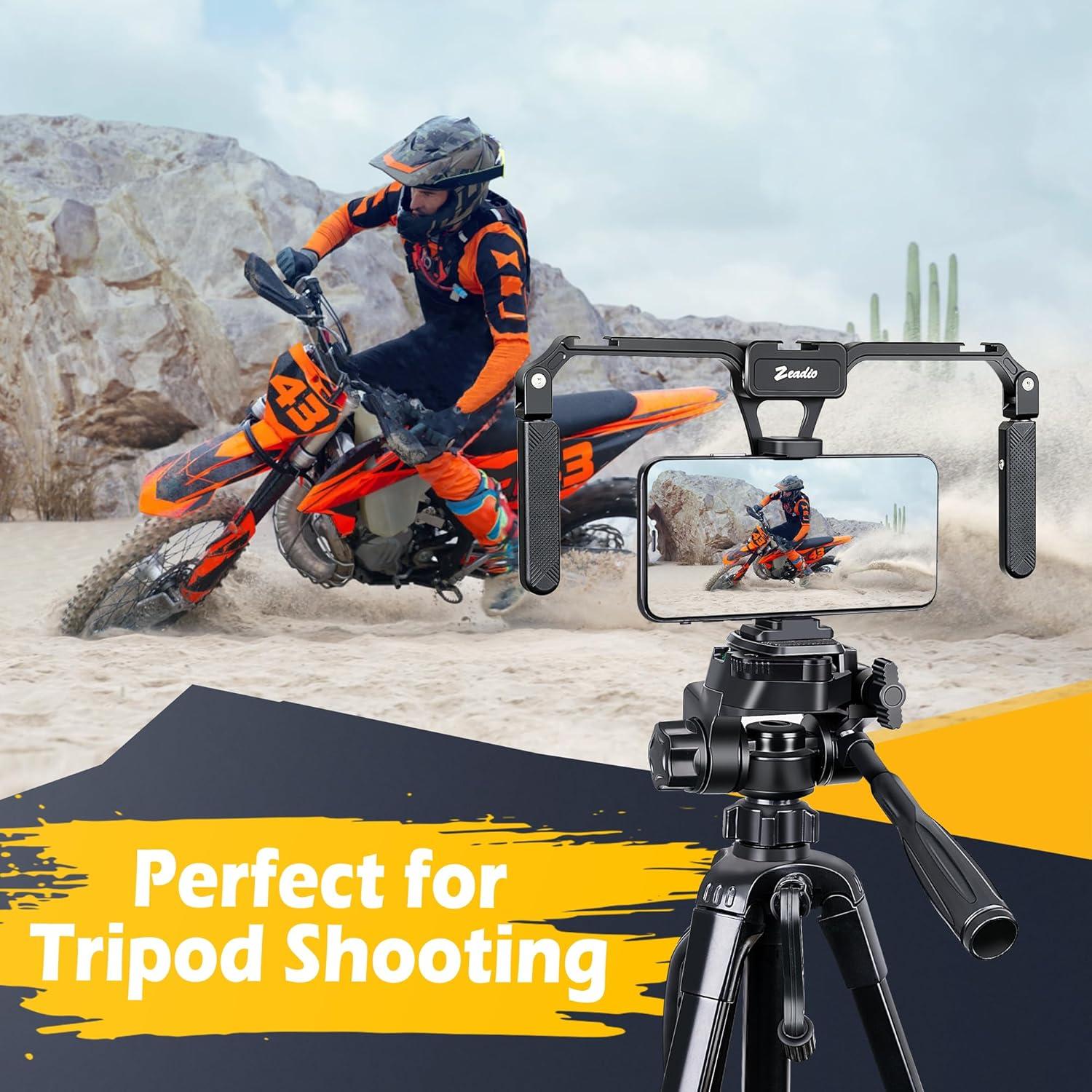 Empuñadura estabilizadora Zeadio para smartphone aluminio 12x5cm