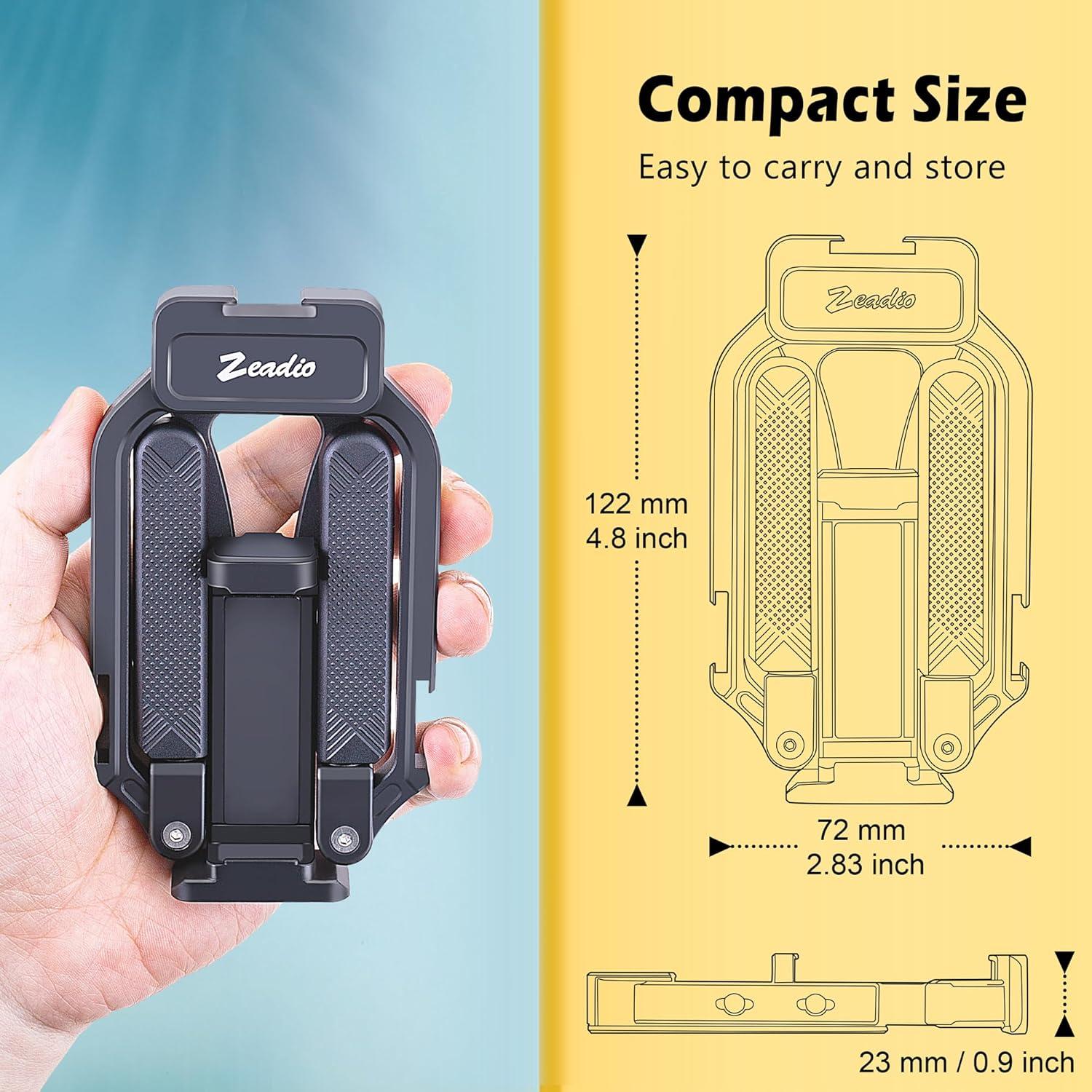 Empuñadura estabilizadora Zeadio para smartphone aluminio 12x5cm