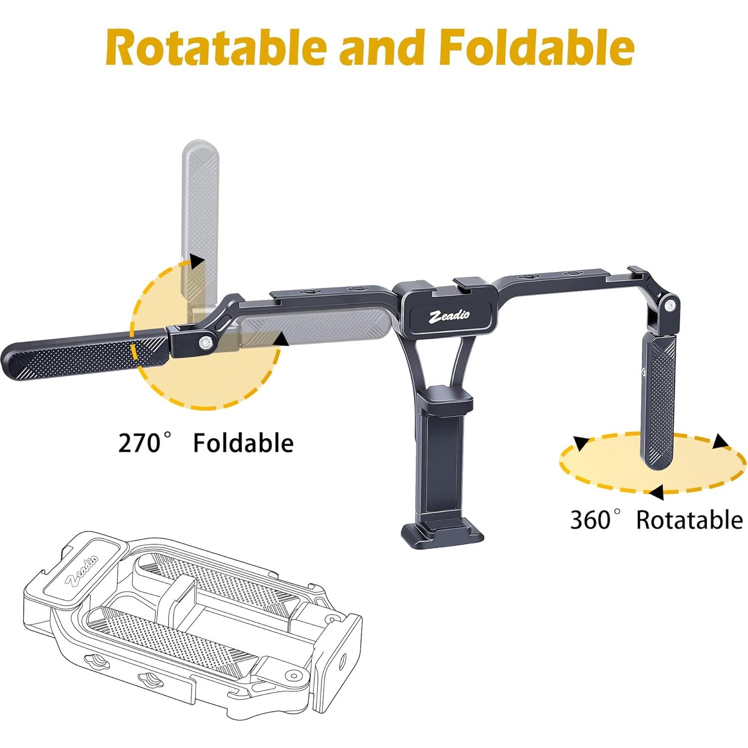 Empuñadura estabilizadora Zeadio para smartphone aluminio 12x5cm