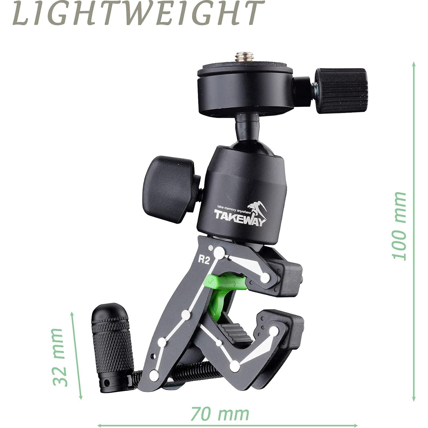 Soporte de cámara ajustable TAKEWAY R2 con cabezal de bola 360°