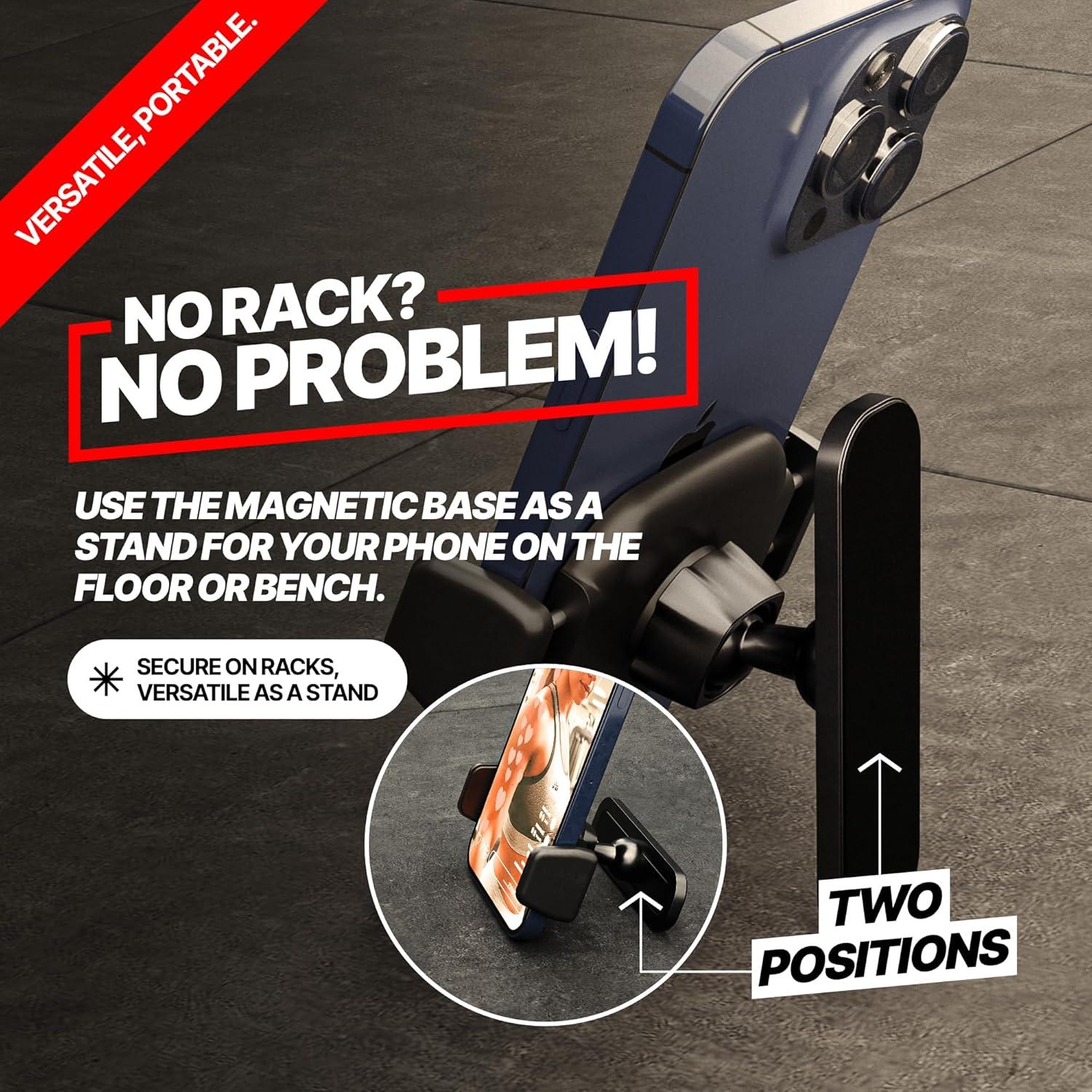 Magnetic Phone Holder for Gym – Essential Gym Rats Stuff – Magnetic Tripod for iPhone and Magnet Phone Mount– Home Workout Accessories and Gear