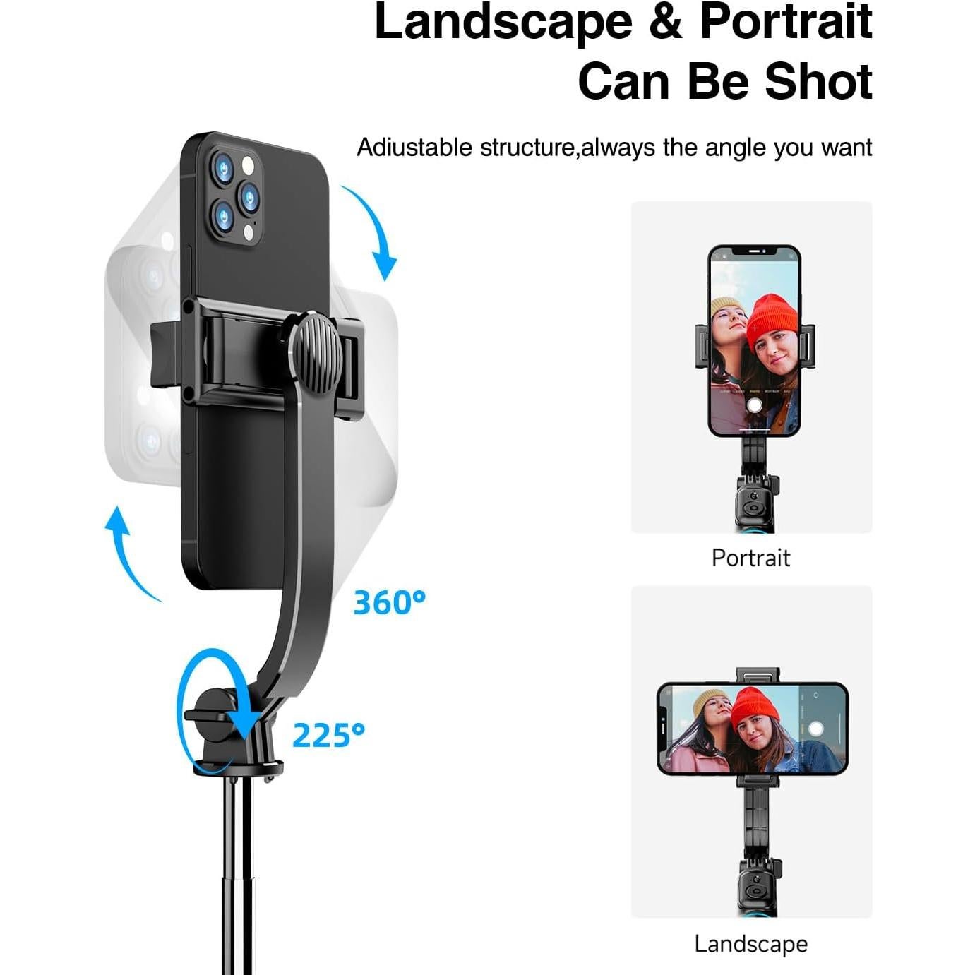 Bastón de Selfie Extensible con Trípode y Control Remoto - 19.5 cm a 129.5 cm