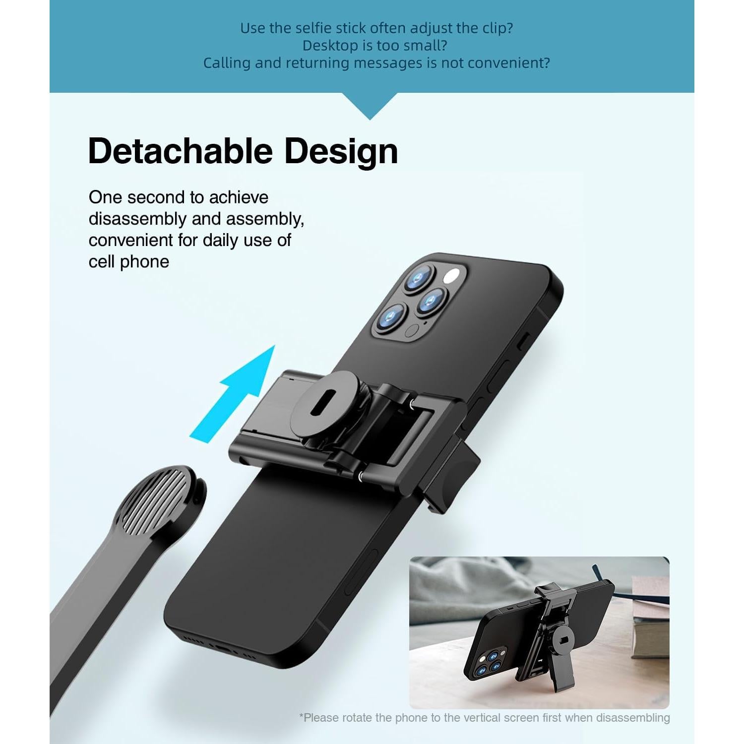 Bastón de Selfie Extensible con Trípode y Control Remoto - 19.5 cm a 129.5 cm
