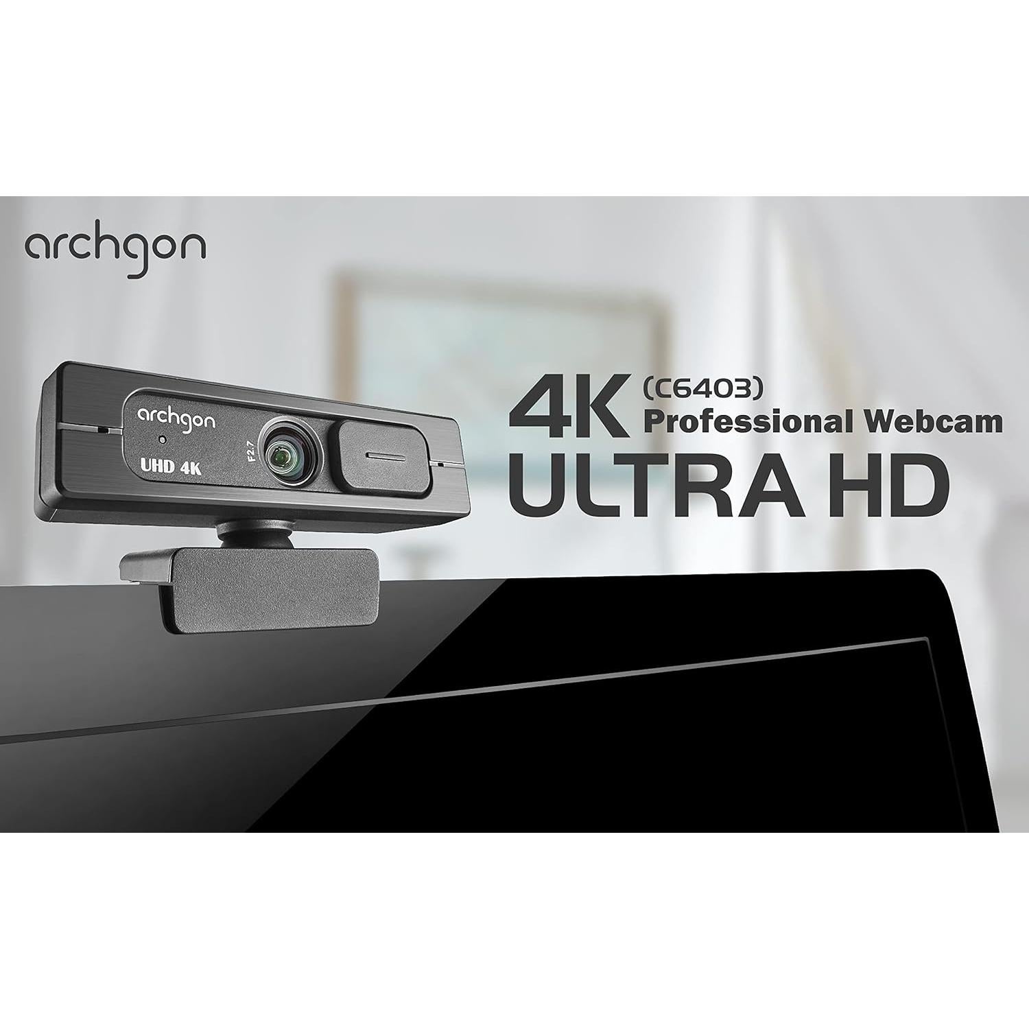 Cámara Web 4K Archgon C6403 Ultra HD con Doble Micrófono