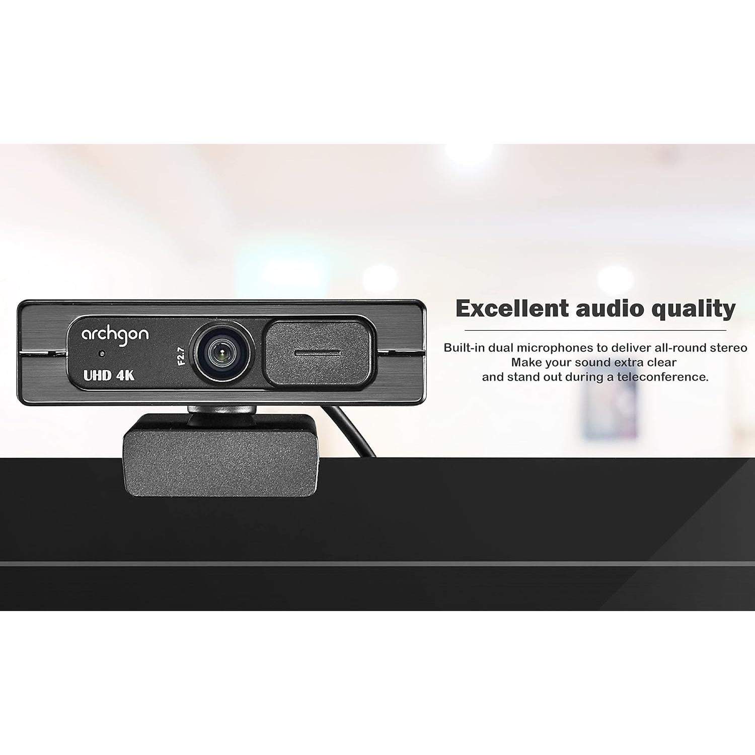 Cámara Web 4K Archgon C6403 Ultra HD con Doble Micrófono