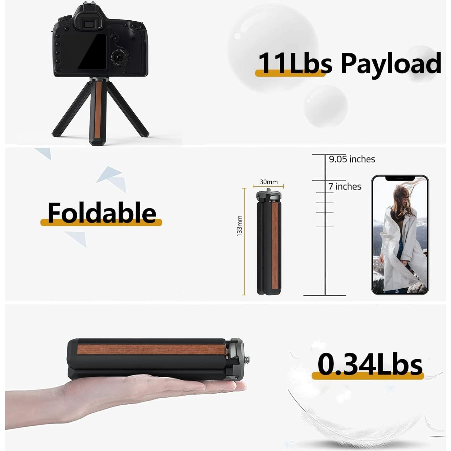 Mini Trípode de Mesa Portátil Poyinco para iPhone 12kg