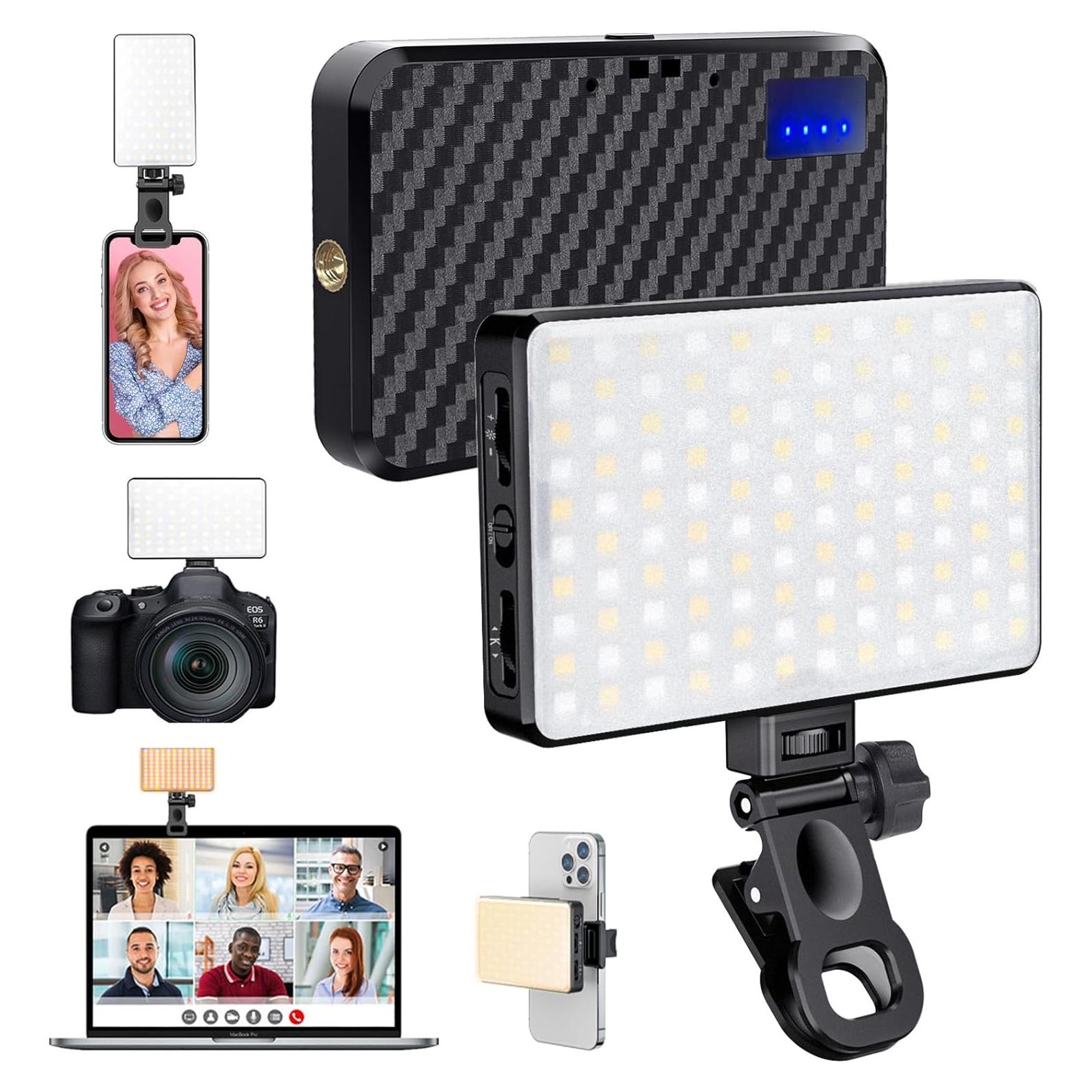 MACTREM 168 LED Selfie Light for iPhone,Portable Phone Light Clip, 3000Mah 3 Modes Rechargeable Alix Earle Lighting for Video Recording,for iPhone,Camera,Laptop,iPad,Video Conference,TikTok,Makeup