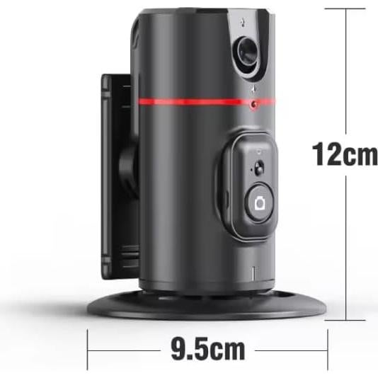 No Need APP, Auto Face Tracking Mobile Phone Holder, 360° Rotation Rechargeable Gimbal Stabilizer Tripod Smart Shooting Camera Mount for Live Vlog Streaming Video (Black)