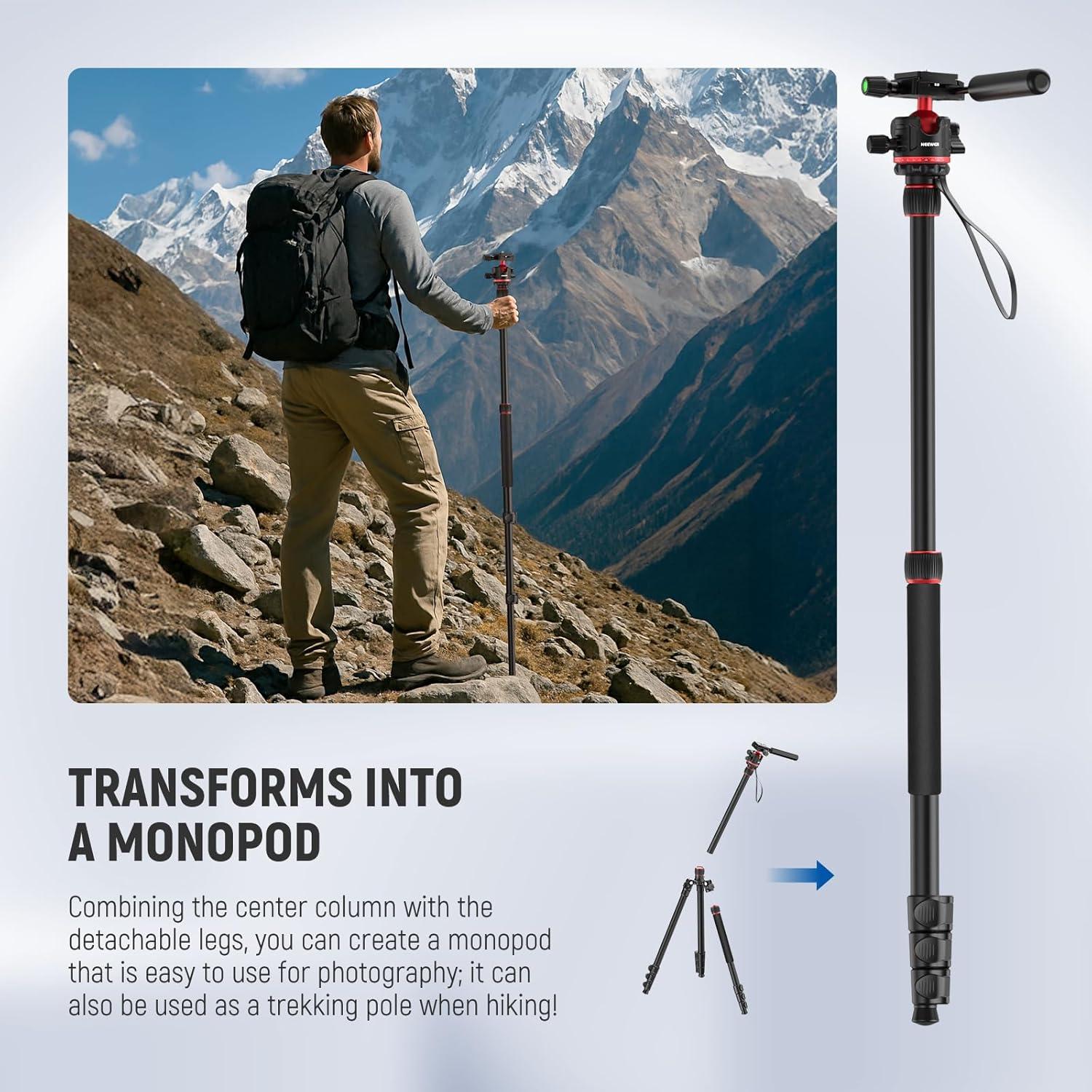 Trípode y Monopod NEEWER 77" Aluminio Ligero para DSLR