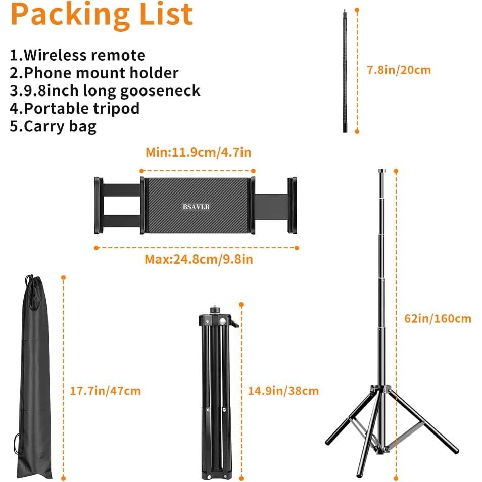 Soporte de trípode BSAVLR para iPad y tabletas 69" (175 cm)