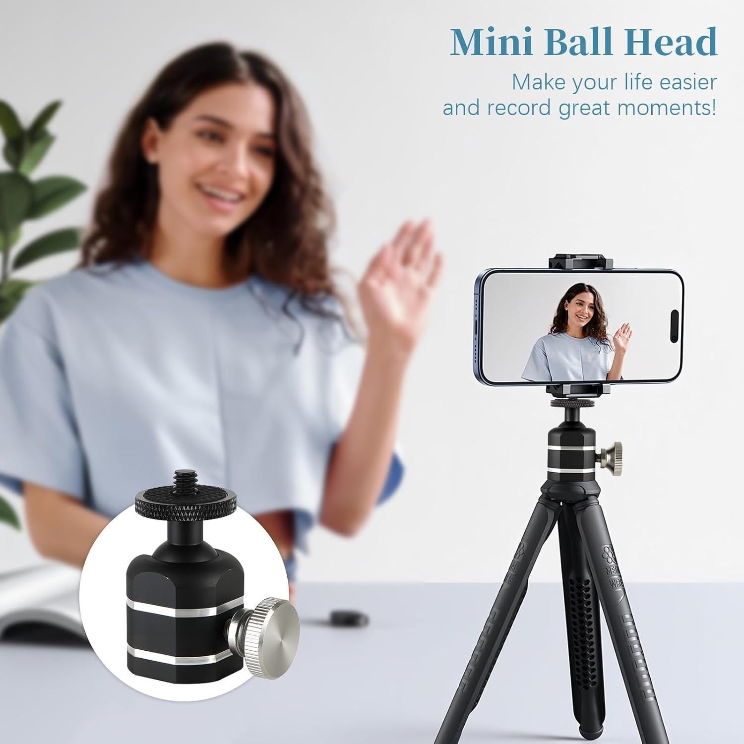 Cabezal de bola mini universal Folgtek para trípode 4.54kg