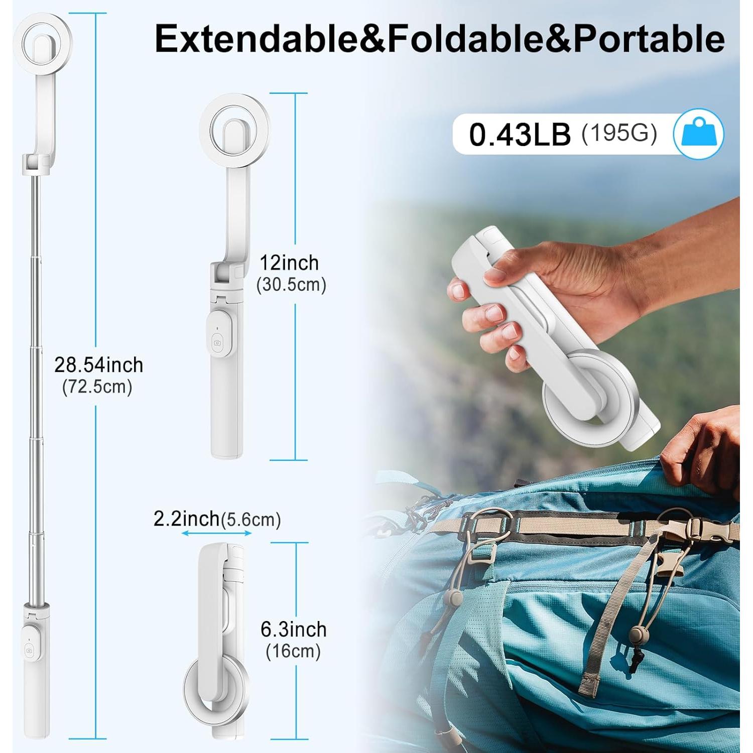 Trípode Selfie Magnético FANTCOO MST-01 72.49 cm Control Remoto