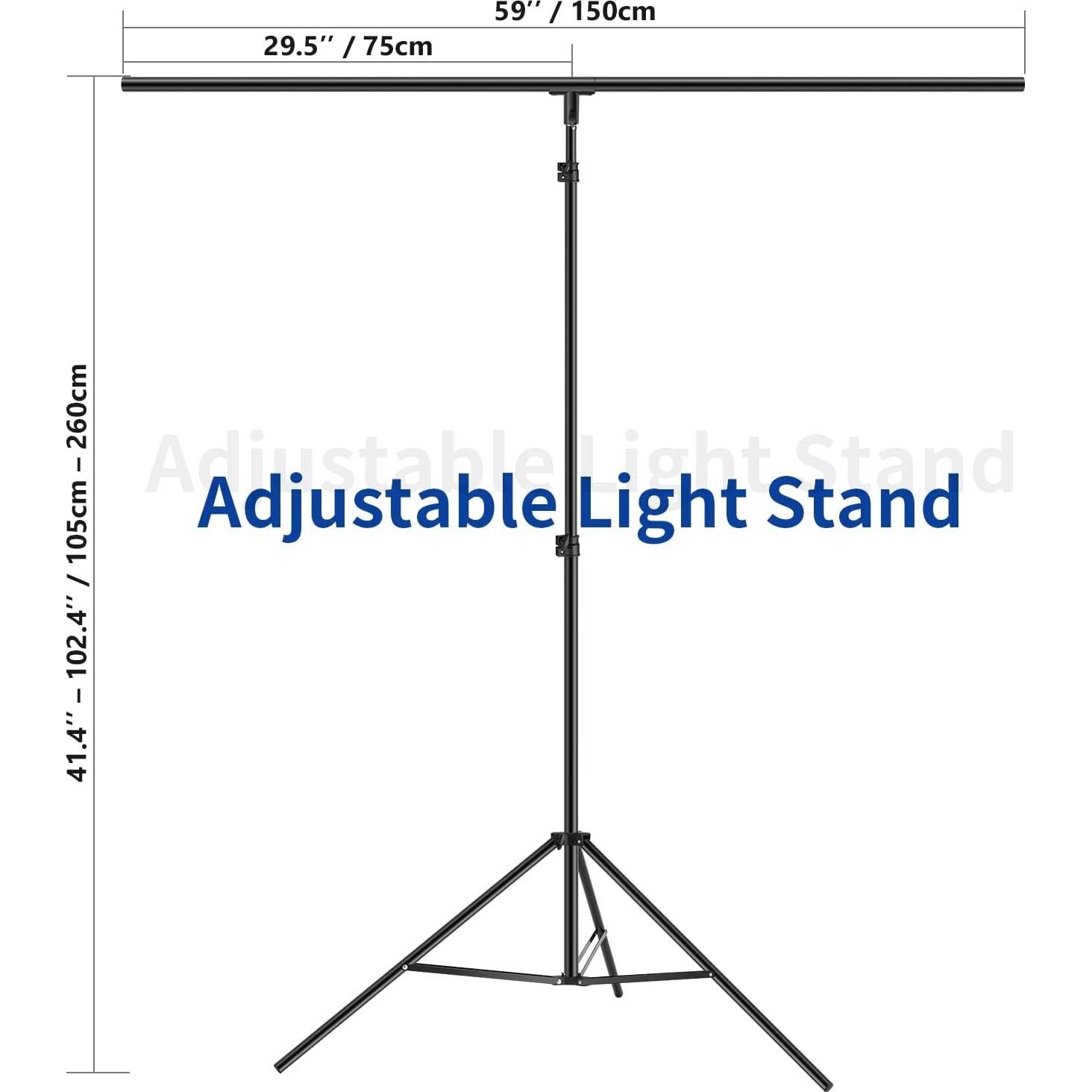 Kit de Soporte de Fondo NEEWER 2.6m Ajustable con 6 Abrazaderas