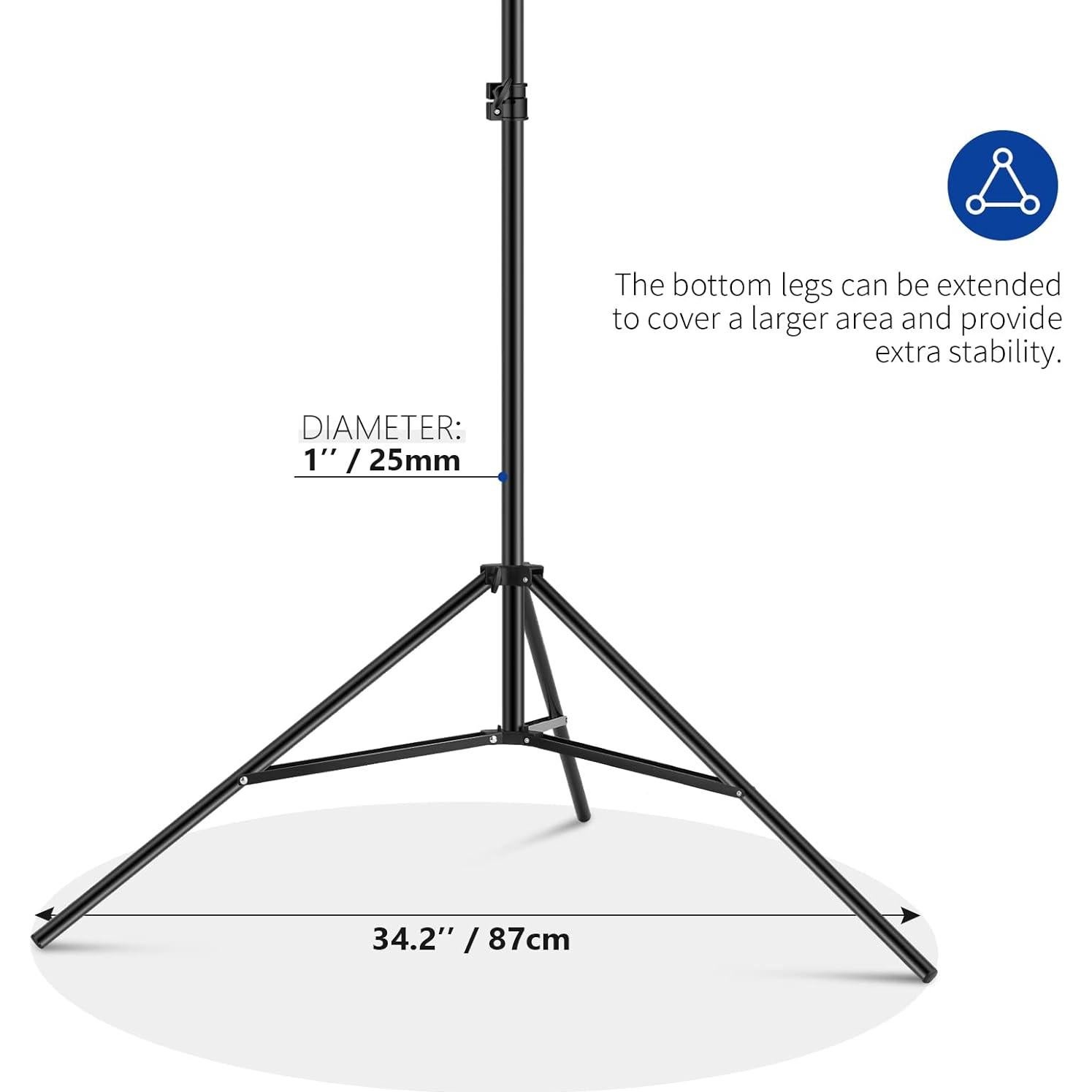 Kit de Soporte de Fondo NEEWER 2.6m Ajustable con 6 Abrazaderas