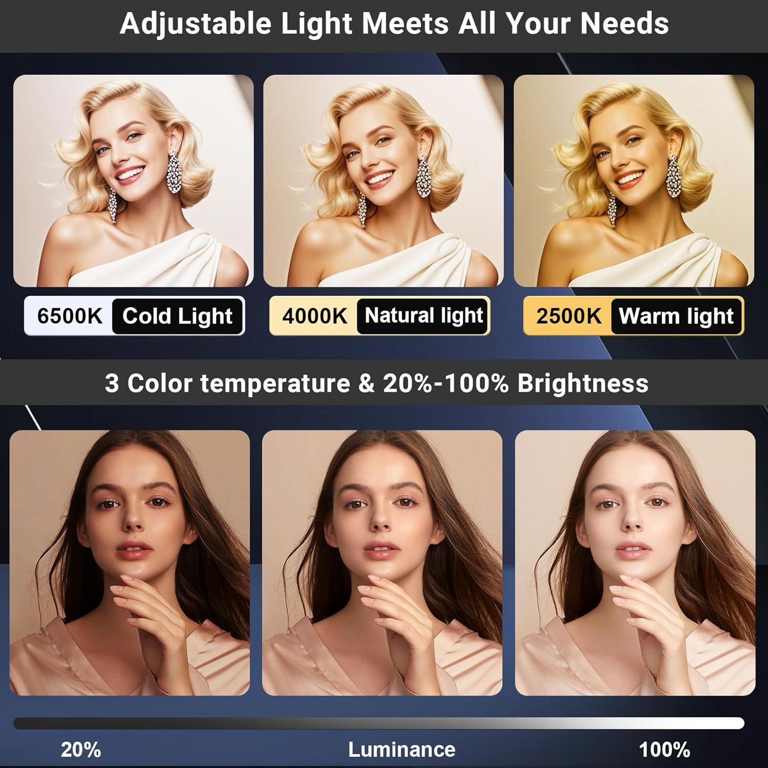 Luz de Anillo Cuadrada Inalámbrica Voinap VN08 4000mAh