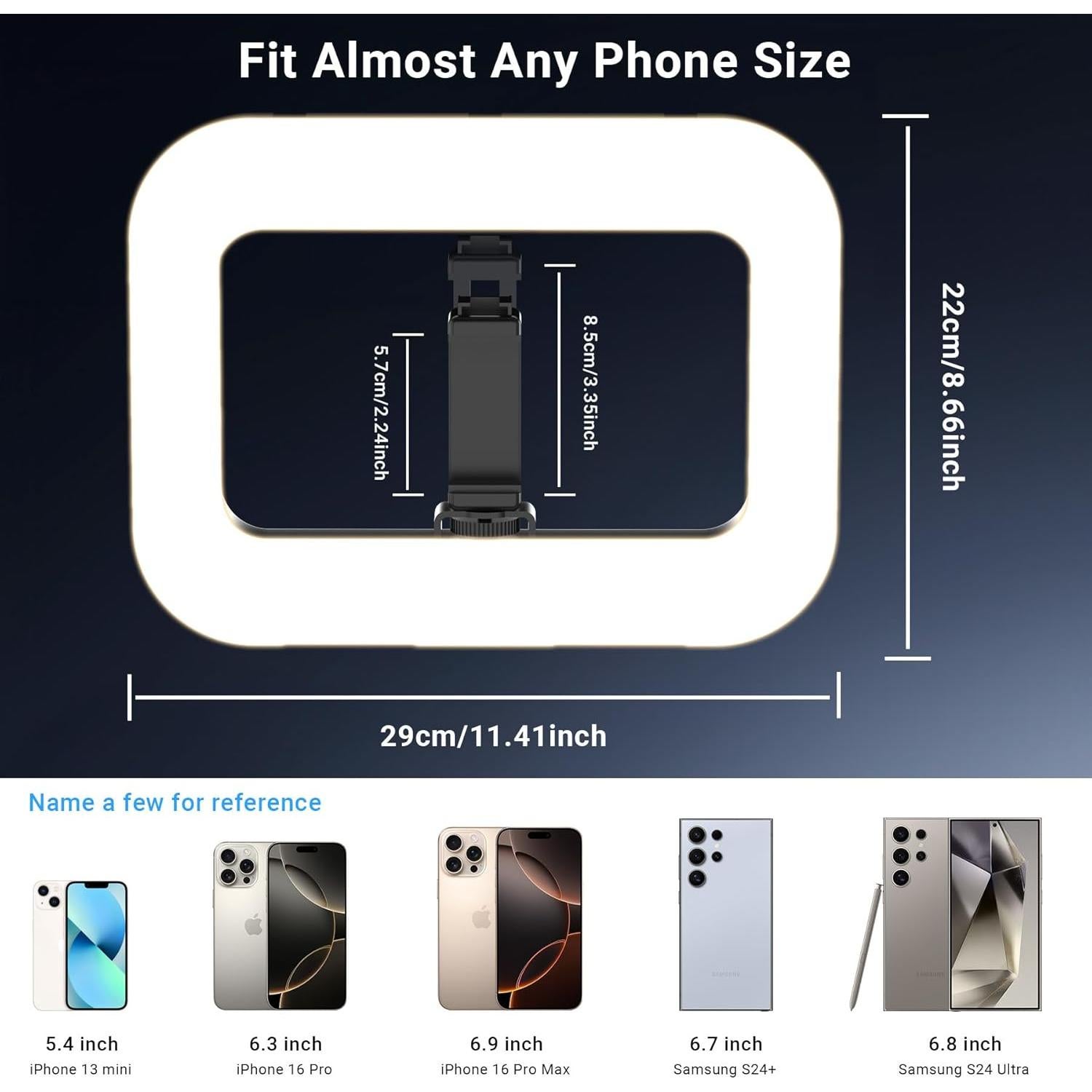 Luz de Anillo Cuadrada Inalámbrica Voinap VN08 4000mAh