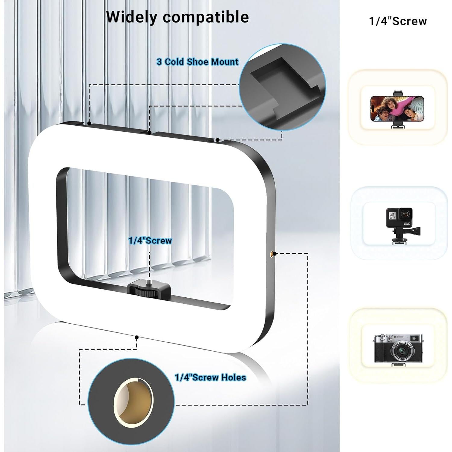 Luz de Anillo Cuadrada Inalámbrica Voinap VN08 4000mAh
