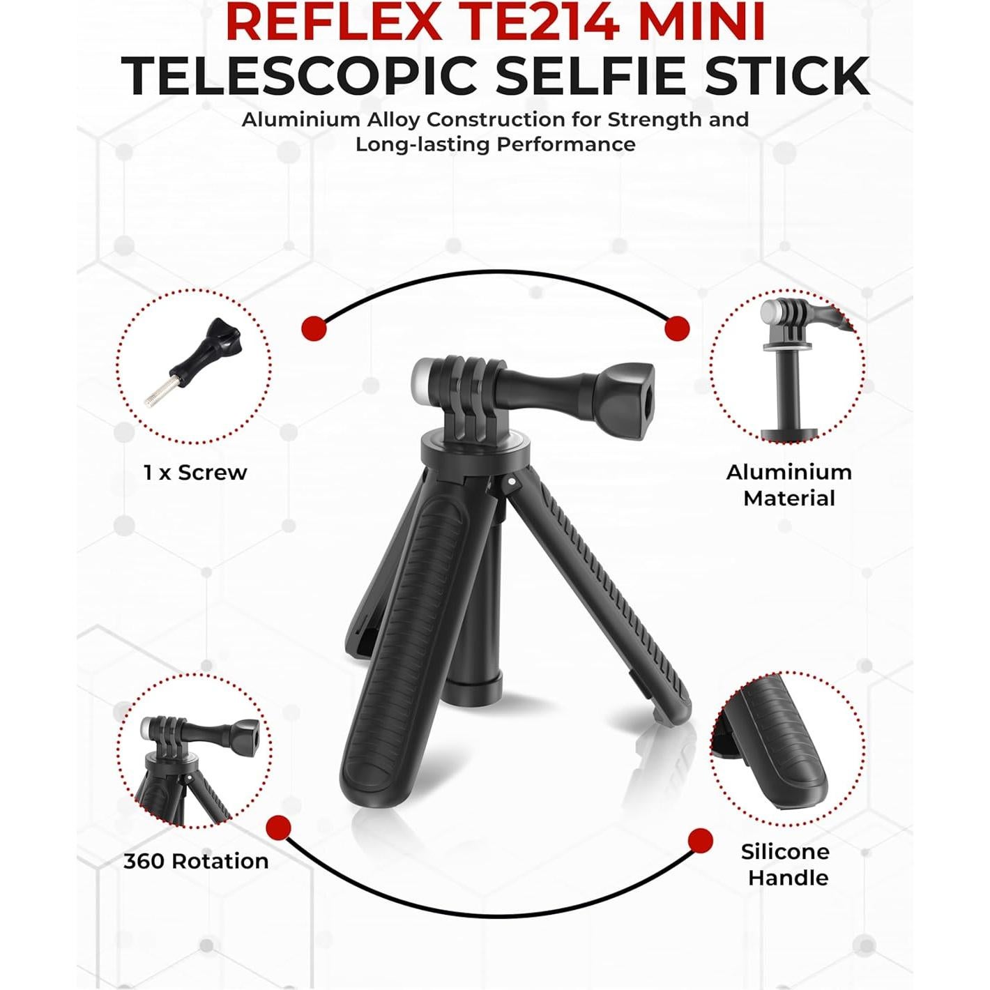 Trípode Mini Reflex Camera TLS-TE214 23cm para GoPro y Action Cams