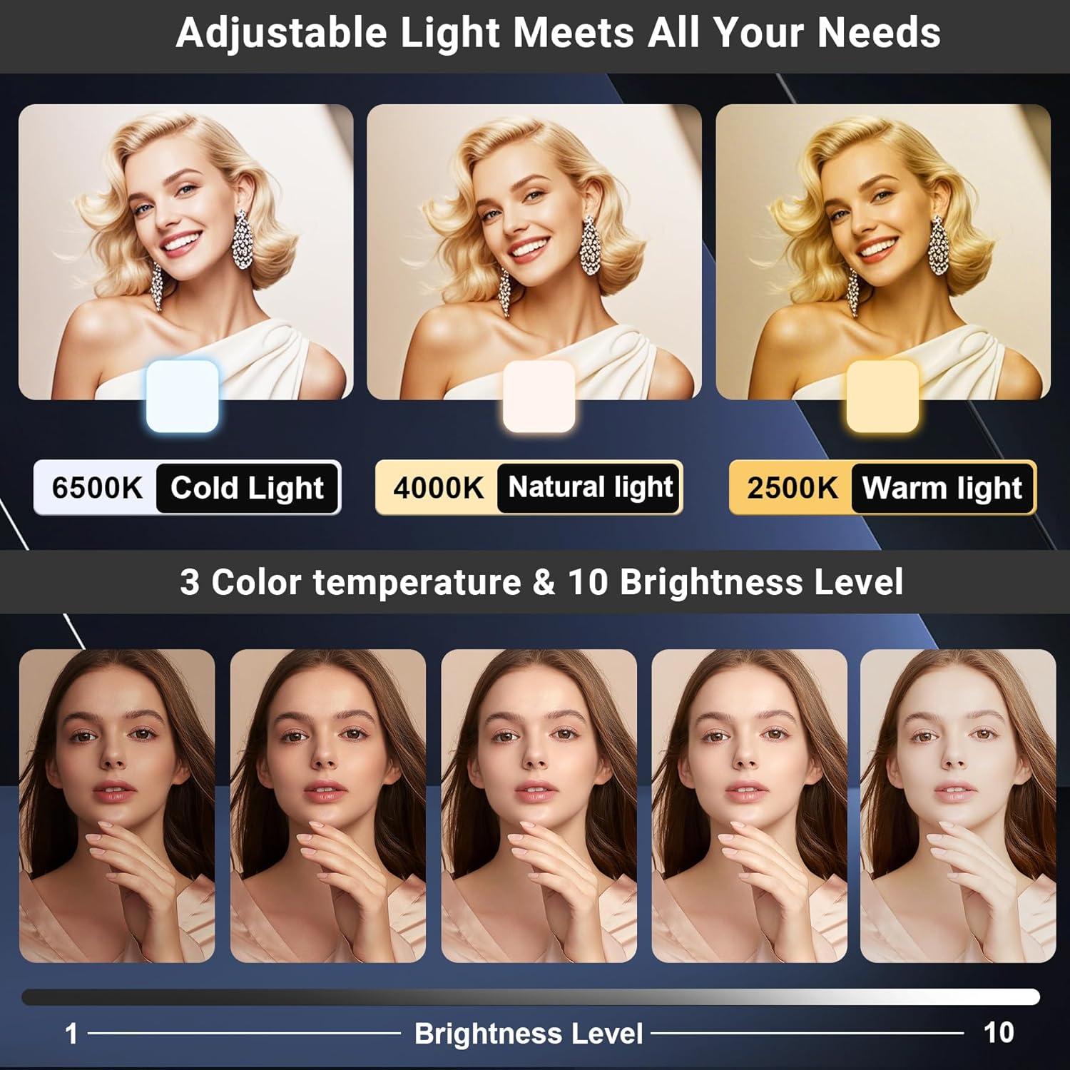 Luz de Video LED Voinap con Brazo Extensible y Batería Recargable