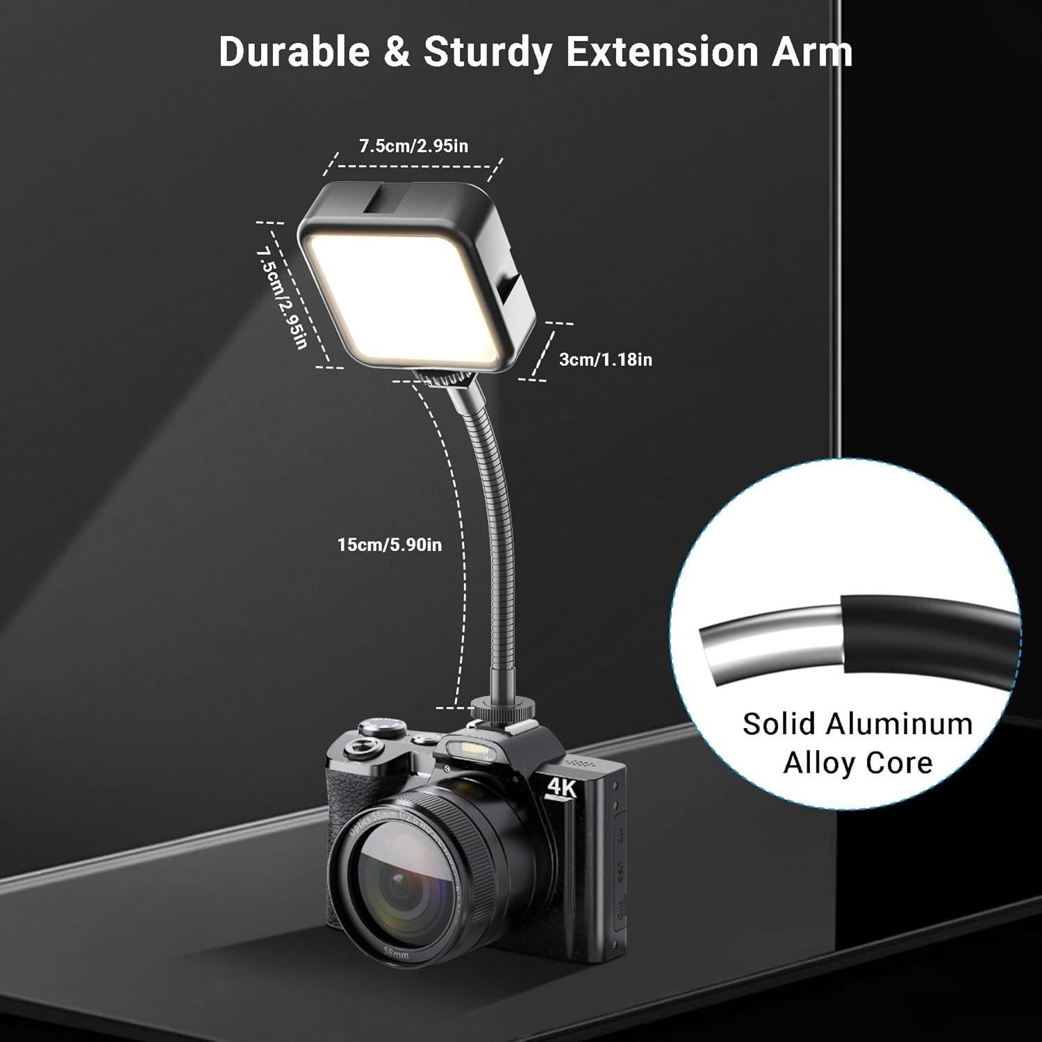 Luz de Video LED Voinap con Brazo Extensible y Batería Recargable