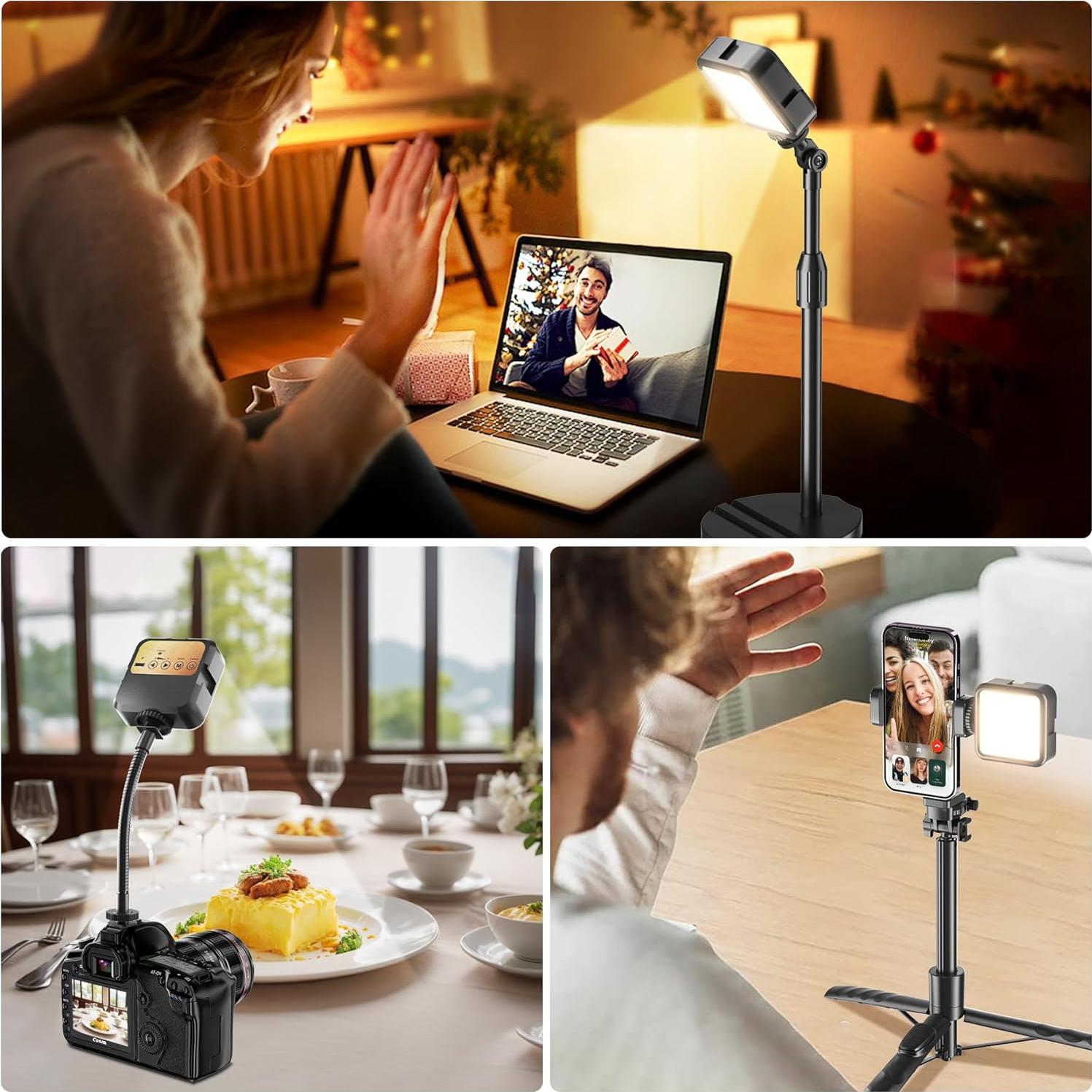 Luz de Video LED Voinap con Brazo Extensible y Batería Recargable