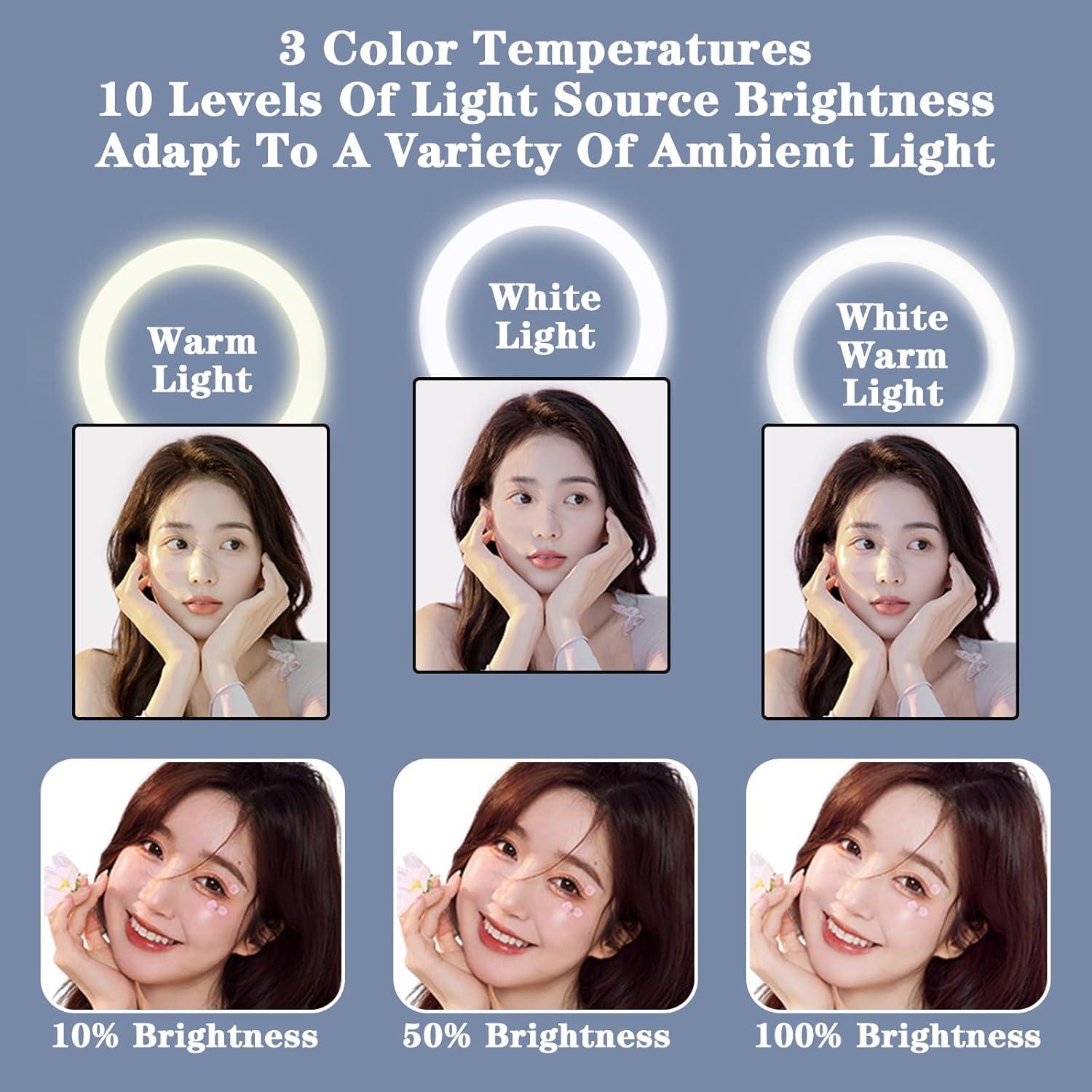 Anillo de Luz Selfie Nayubo con 3 Modos y 10 Niveles de Brillo