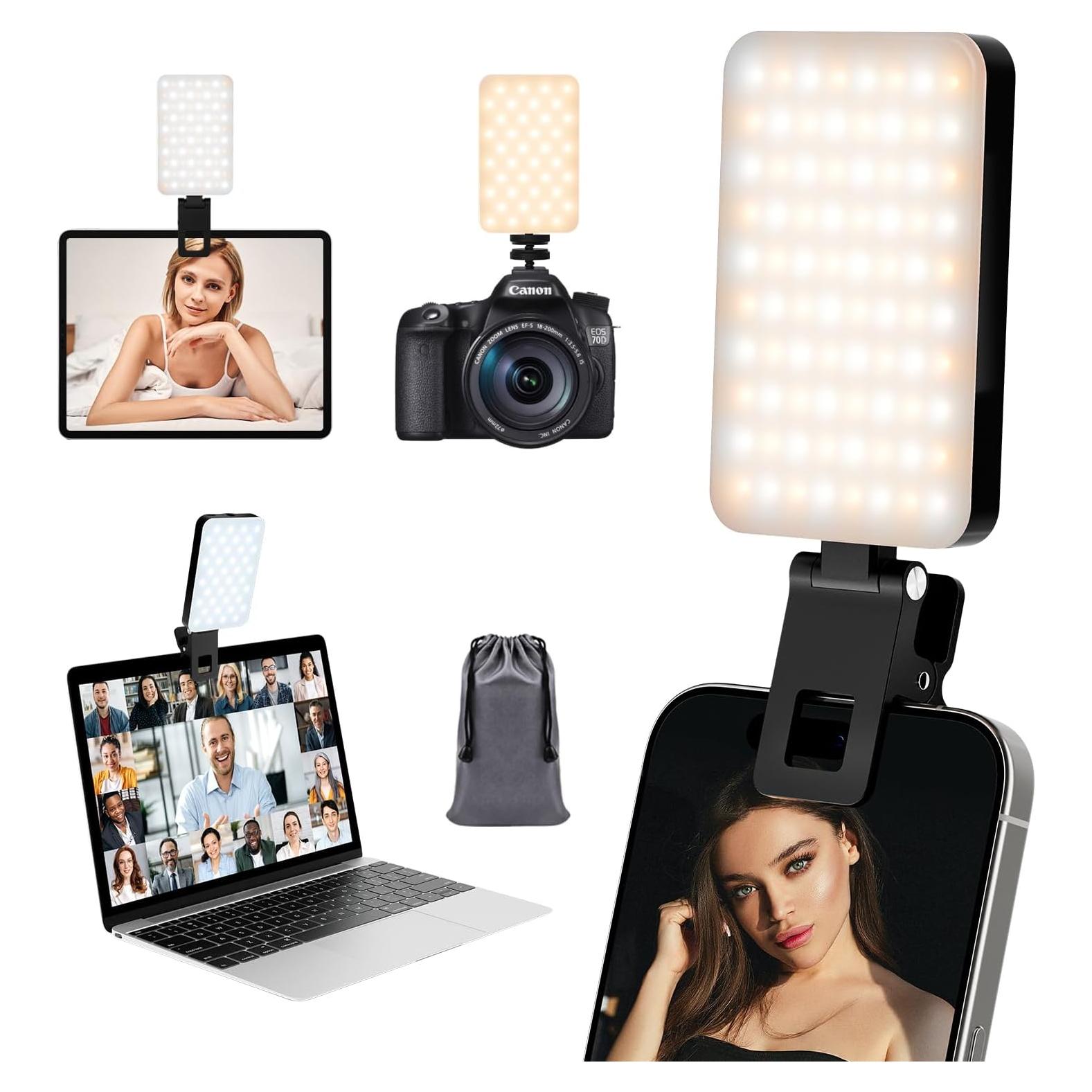 Luz Selfie LED RealPlus Clip On 80 LEDs 2000mAh Negro
