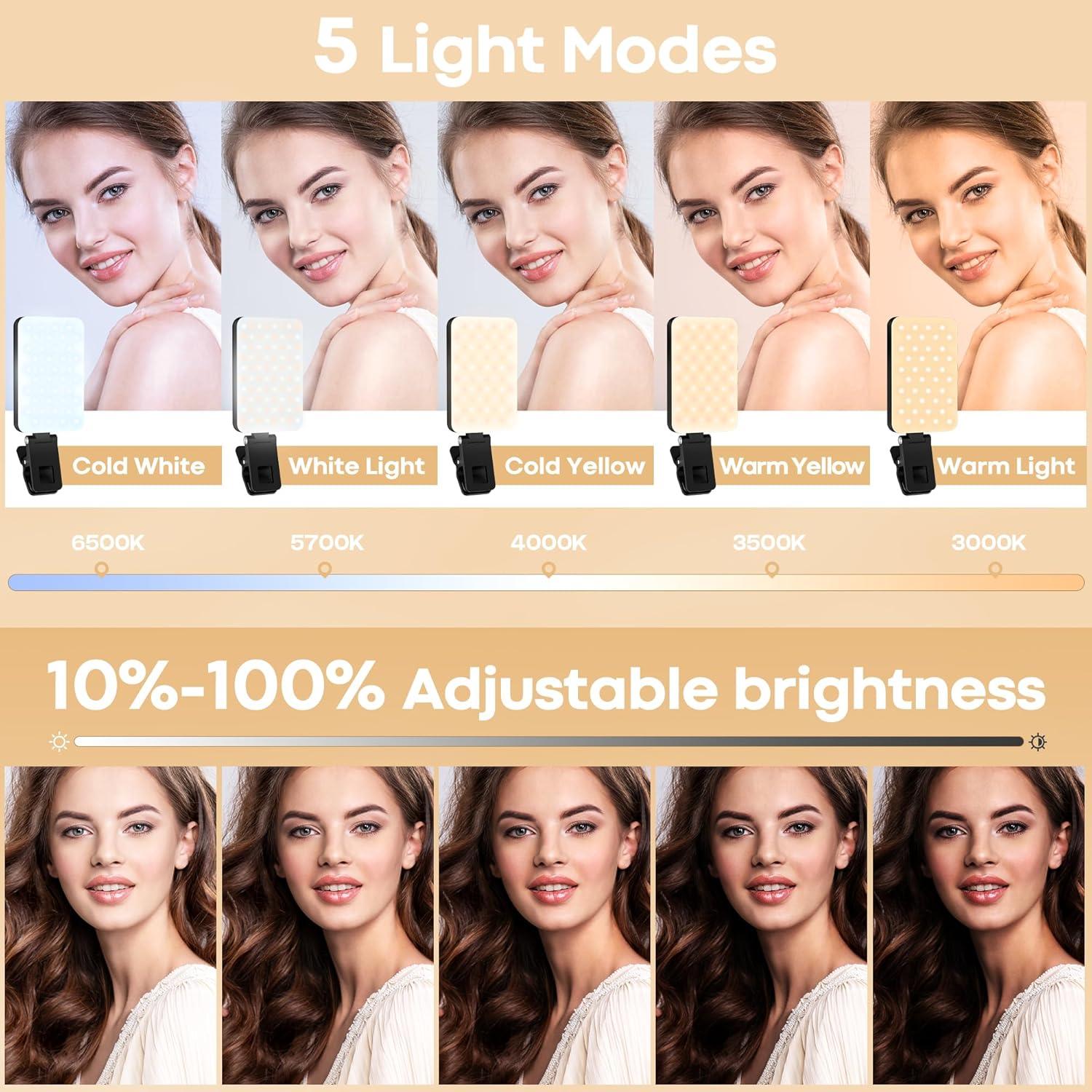 Luz Selfie LED RealPlus Clip On 80 LEDs 2000mAh Negro