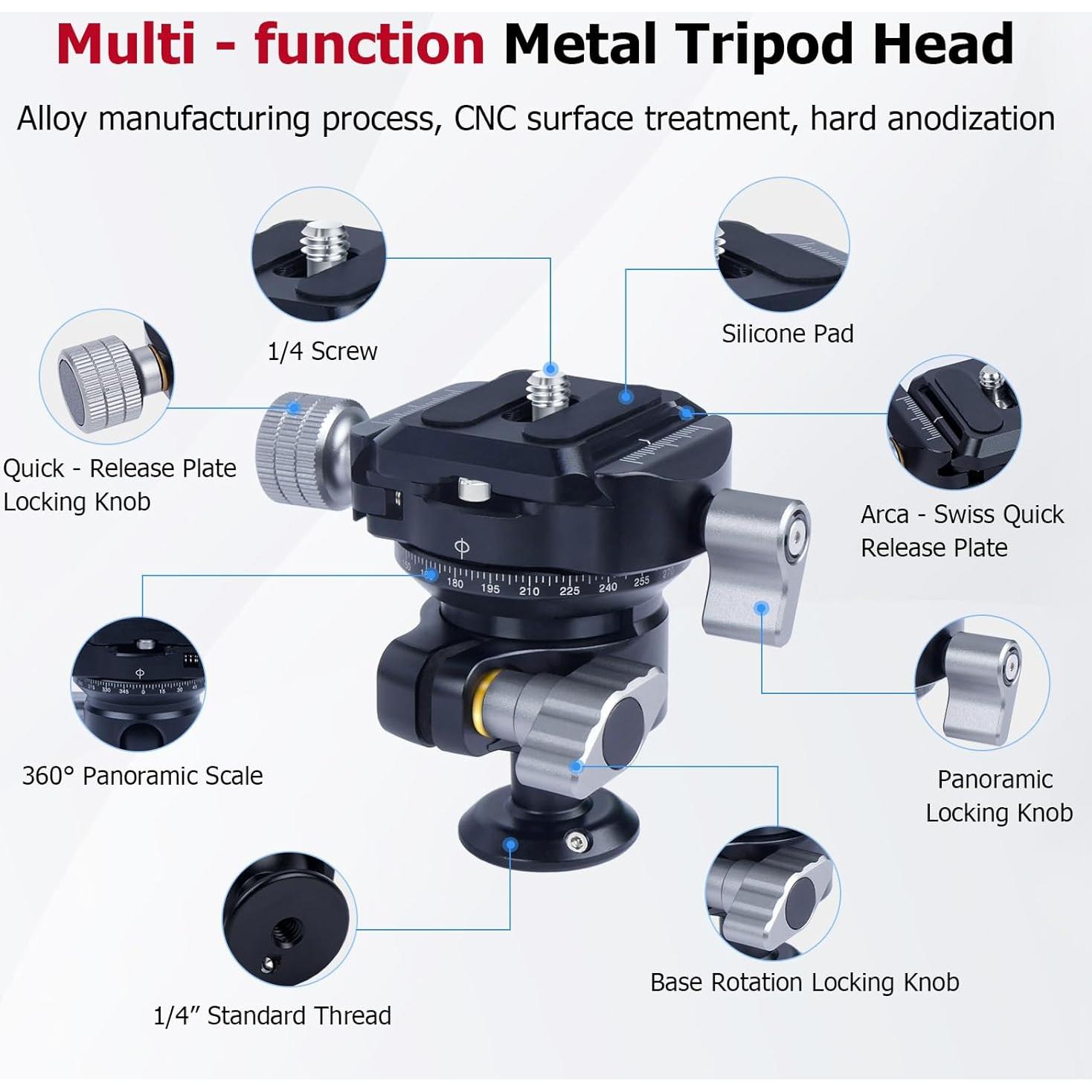 Montura de Trípode Came-TV 61038 con Cabezal Esférico 360°