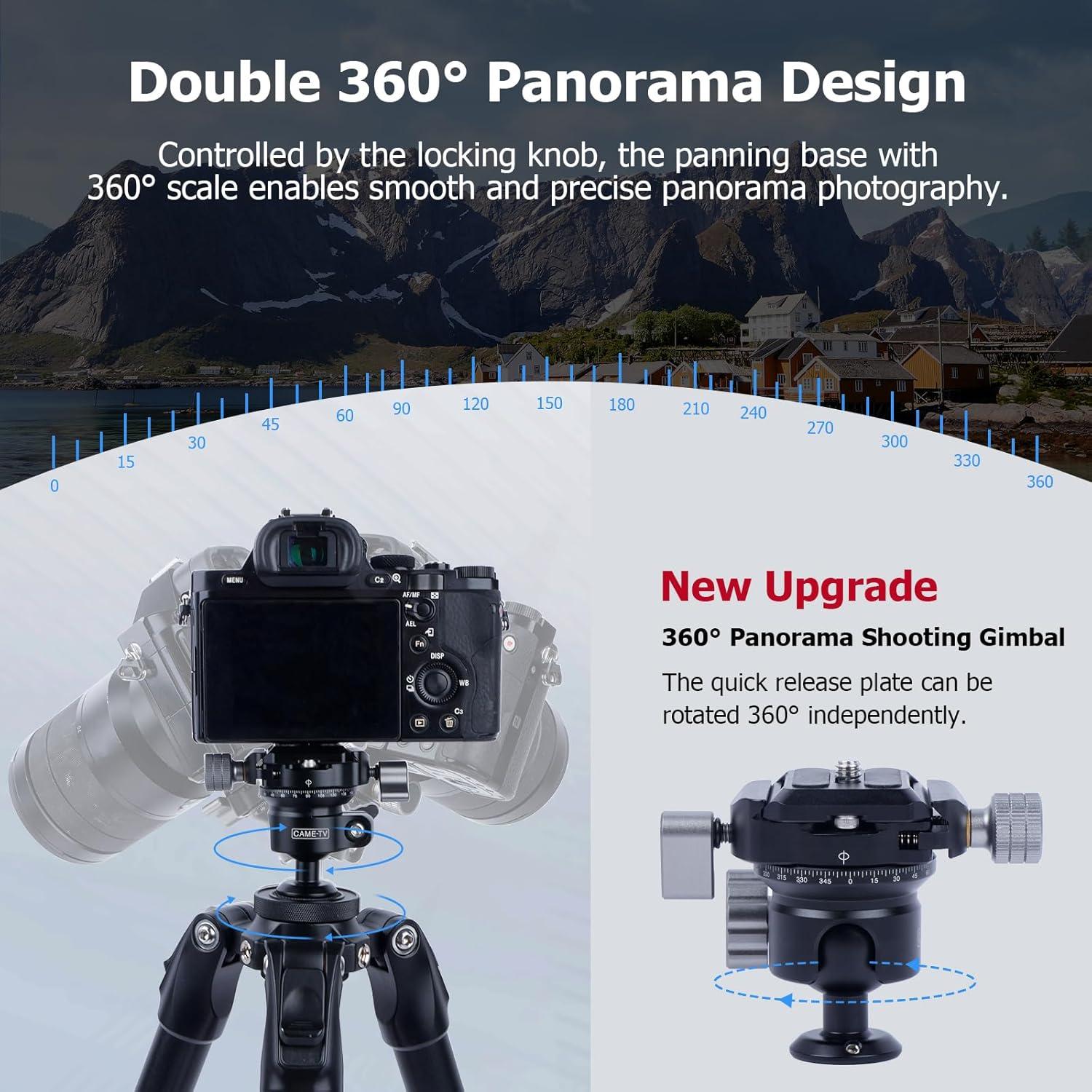 Montura de Trípode Came-TV 61038 con Cabezal Esférico 360°