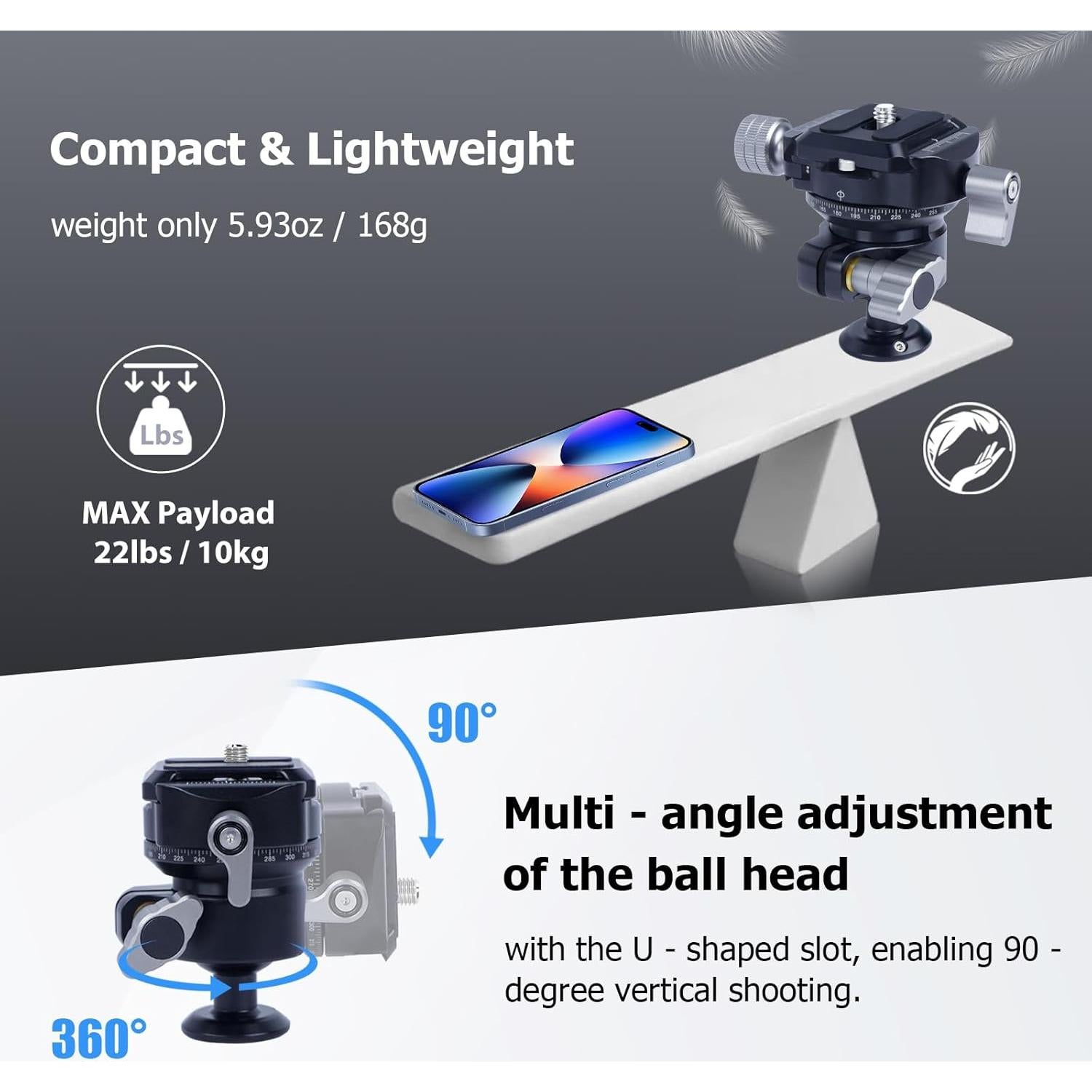 Montura de Trípode Came-TV 61038 con Cabezal Esférico 360°