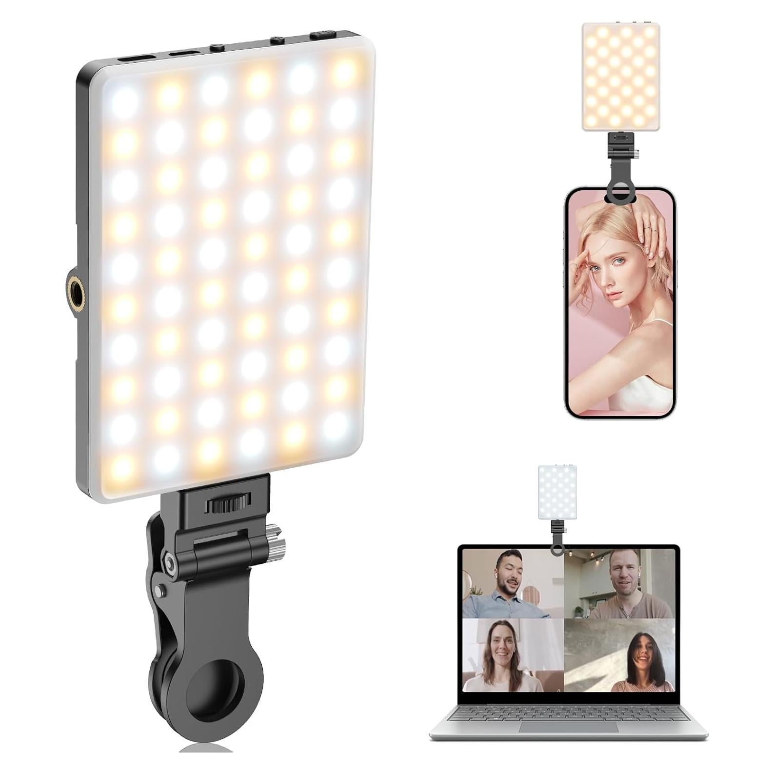 Luz de Selfie TONEOF Portátil 60 LED Recargable Ajustable