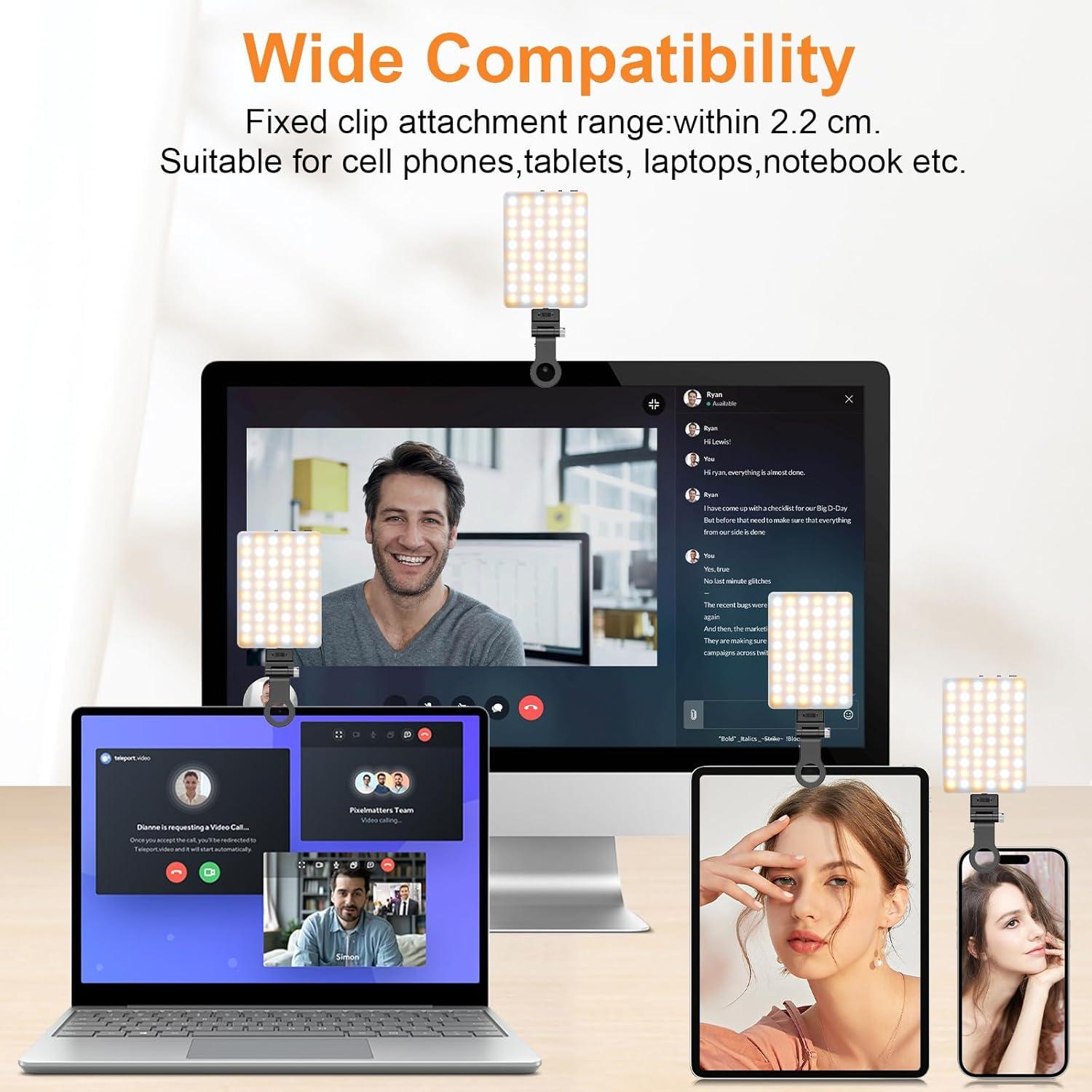 Luz de Selfie TONEOF Portátil 60 LED Recargable Ajustable