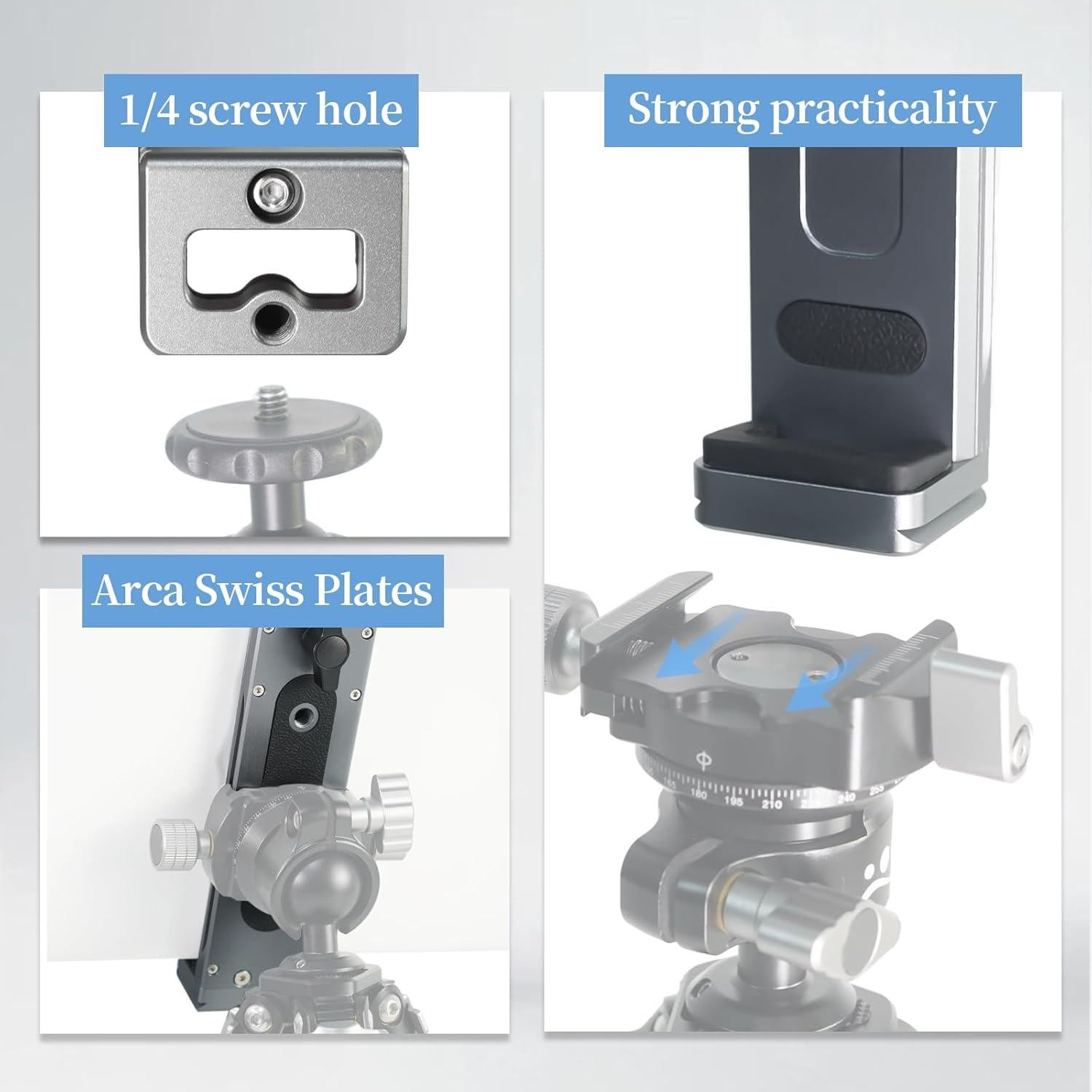 Soporte de trípode ajustable para tabletas FIFIELD Titanio 12.7-22.86cm