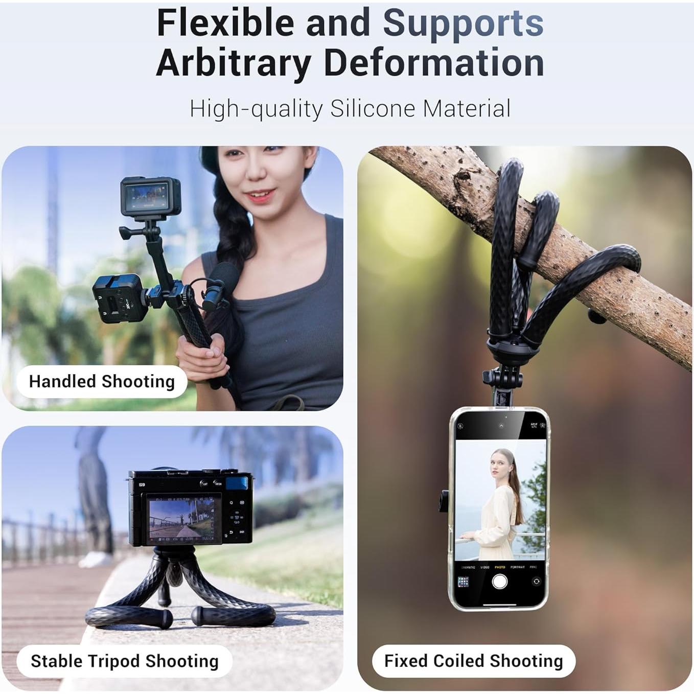 Trípode Flexible Magnético JJC TP-MS1 para iPhone y Cámaras