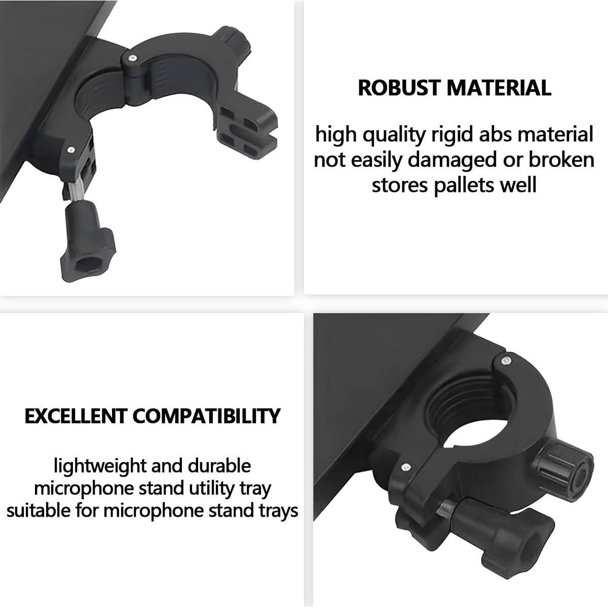 Bandeja Soporte Micrófono YOLUFER Ajustable 270x205mm Negro