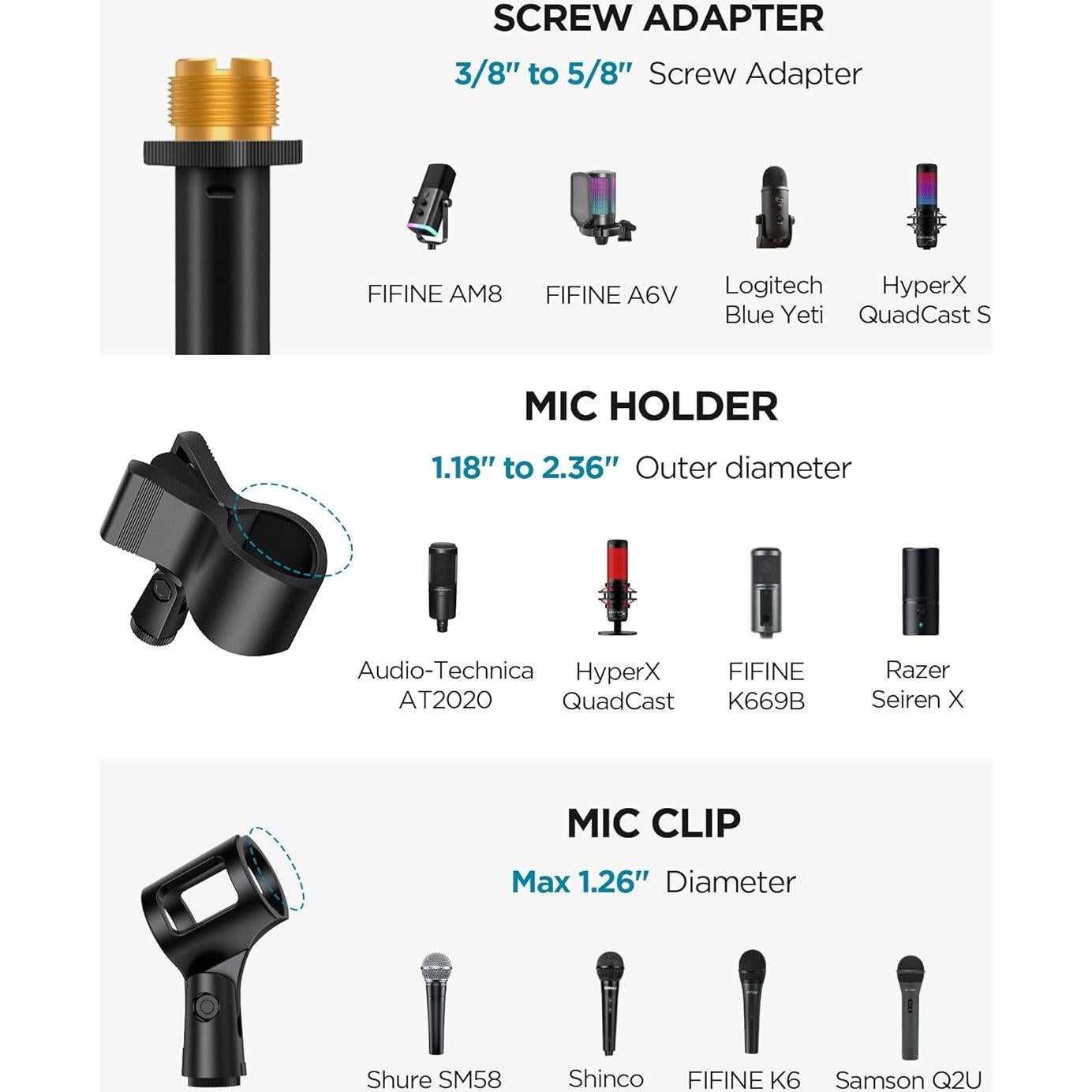 Soporte de Micrófono InnoGear TS250 Ajustable 78.2-209 cm