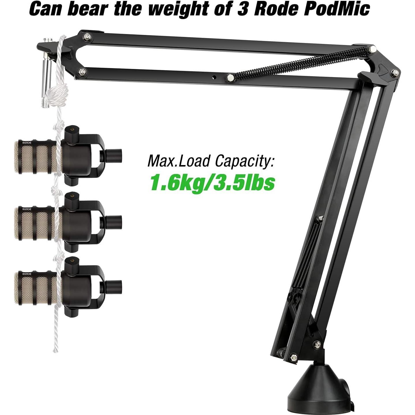 Soporte de Micrófono Rode Podmic con Filtro Anti-Pop y Brazo Ajustable