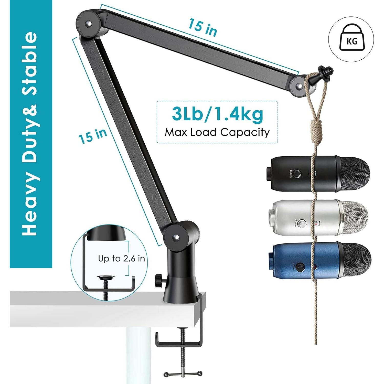 Soporte de Micrófono Blue Yeti YOUSHARES con Filtro Pop