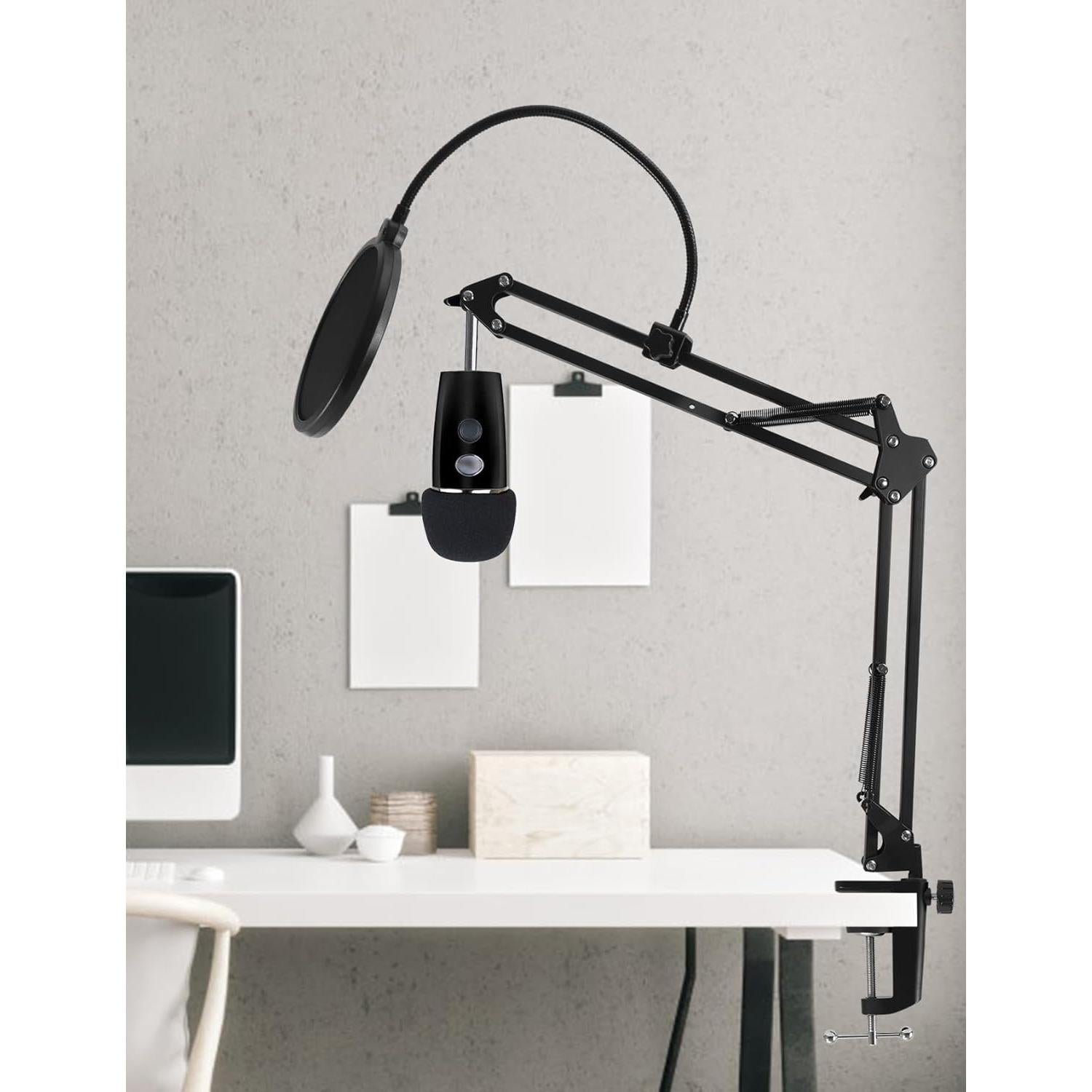 Brazo Soporte Micrófono Ajustable Negro para Blue Yeti y Más